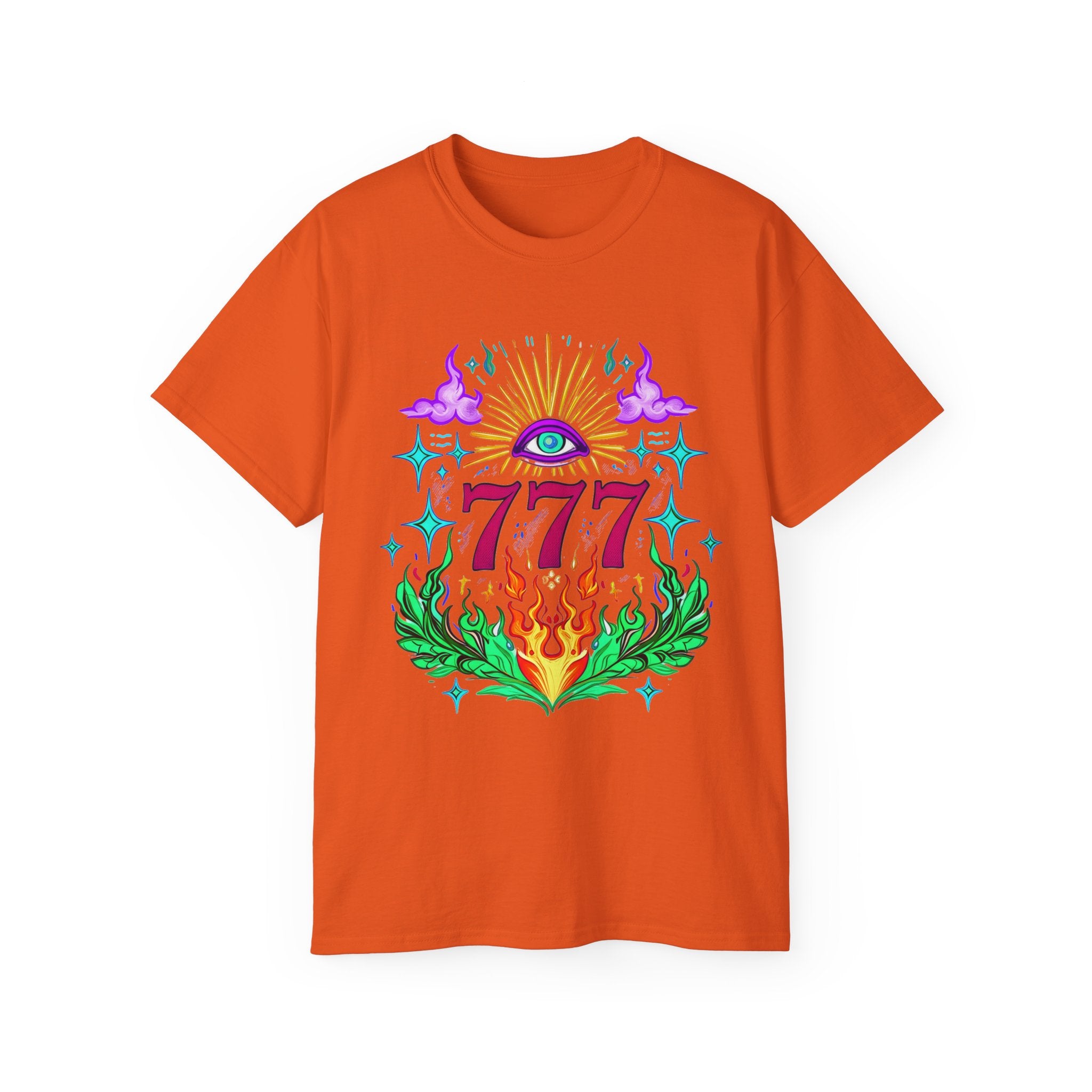 Mystical 777 Graphic Tee - Unisex Retro Spiritual Shirt, Gift for Tarot Lovers, Festival Wear, Casual Boho Top, Unique Art Tee
