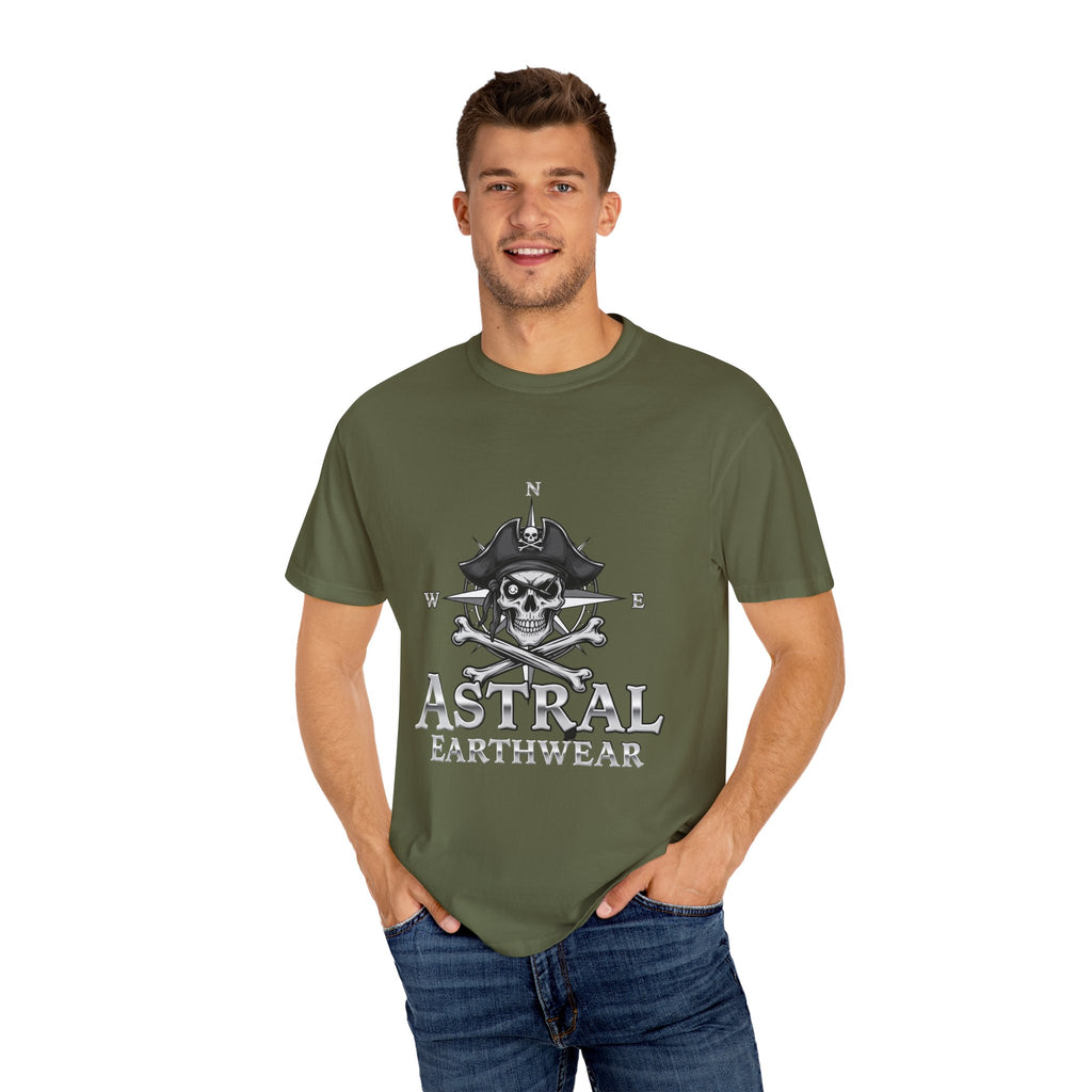 Astral Pirate Garment-Dyed T-shirt | Casual Crew Neck Tee, Pirate Apparel, Graphic Tee, Unisex T-shirt, Gift for Adventurers