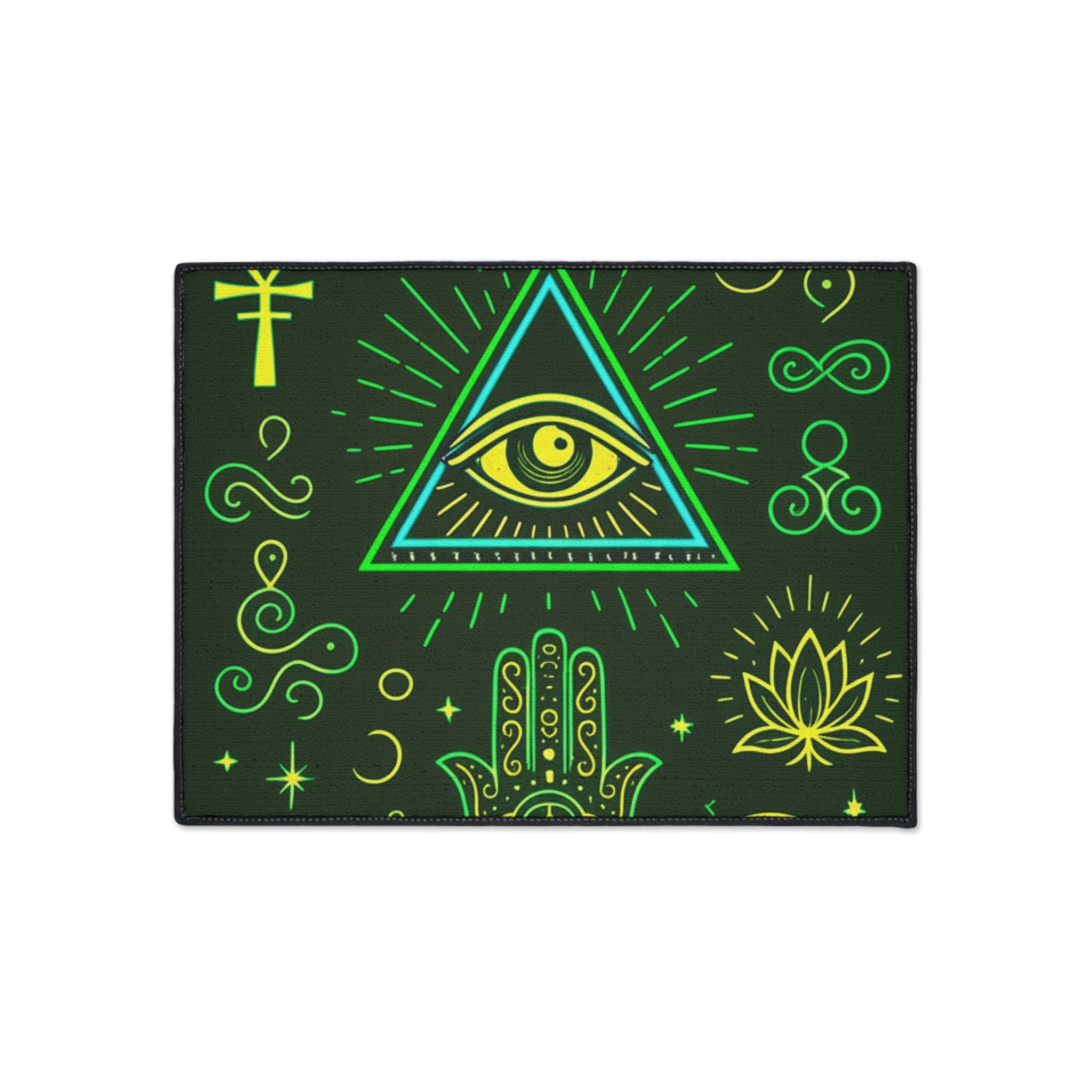 Colorful Bohemian Heavy Duty Floor Mat | Yoga Room Decor, Eccentric Home Accessory, Doormat, Meditation Space, Gift for Her