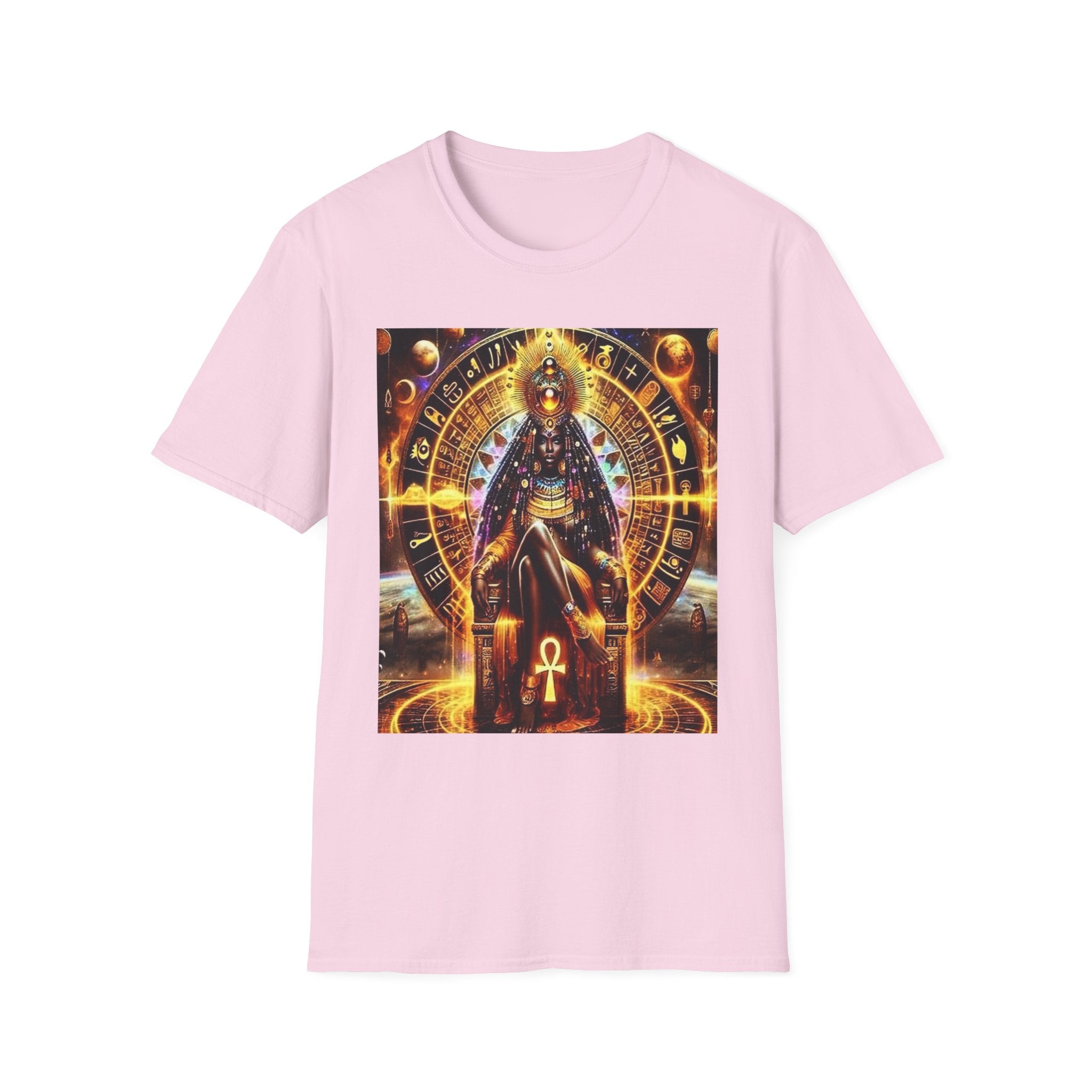 Cosmic Vibes Unisex T-Shirt, Spiritual Tee, Ankh Design Shirt, Festival Wear, Gift for Mystic Souls, Meditation Apparel