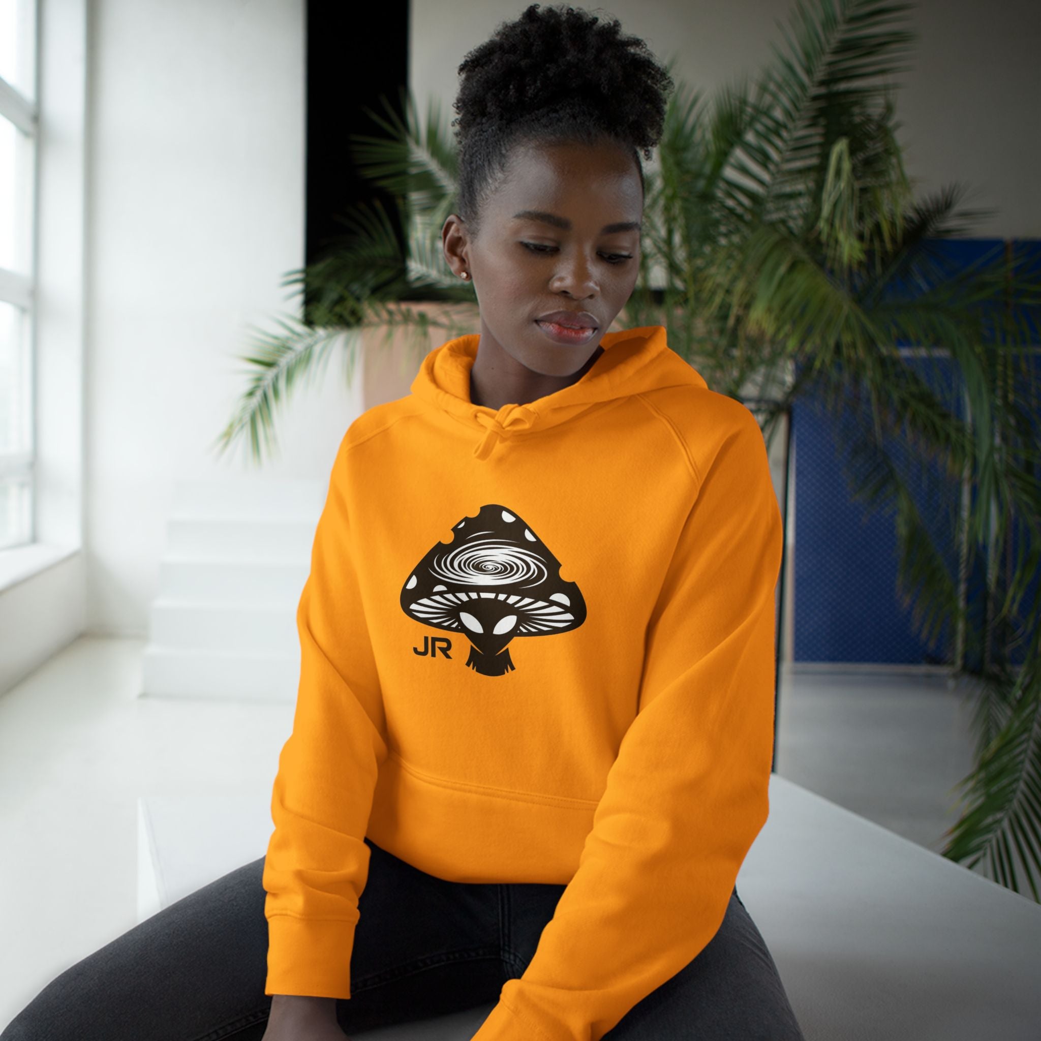 Cosmic Mushroom Unisex Hoodie, Planetary Vibes Sweatshirt, Psychedelic Gift for Nature Lovers, Unique Apparel for Festivals