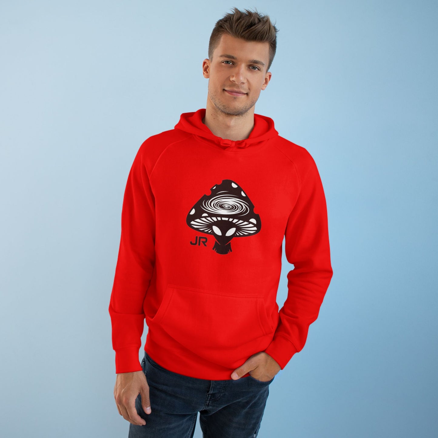 Cosmic Mushroom Unisex Hoodie, Planetary Vibes Sweatshirt, Psychedelic Gift for Nature Lovers, Unique Apparel for Festivals