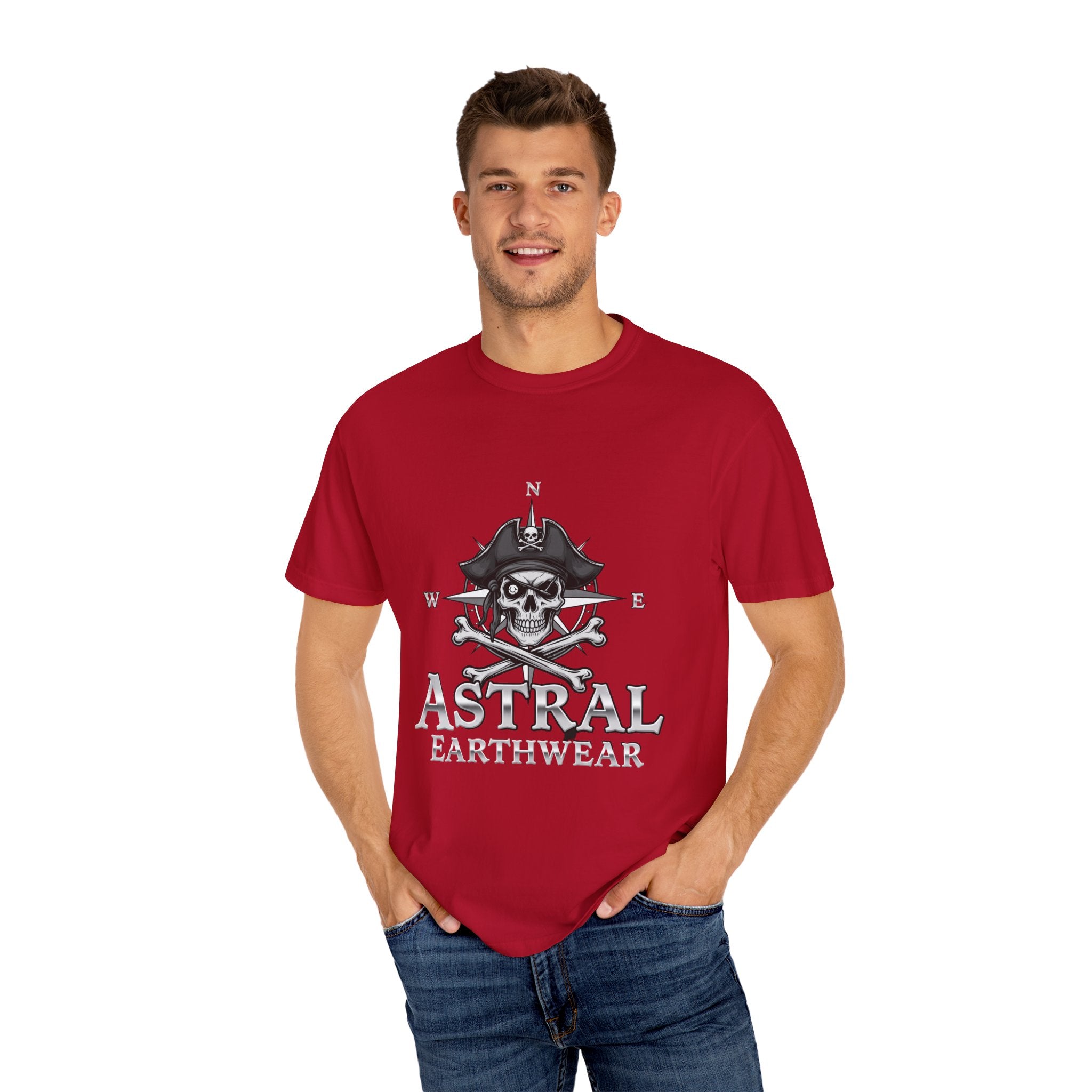 Astral Pirate Garment-Dyed T-shirt | Casual Crew Neck Tee, Pirate Apparel, Graphic Tee, Unisex T-shirt, Gift for Adventurers
