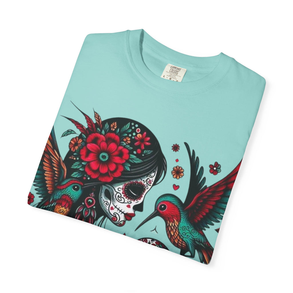 Sugar Skull Floral Unisex T-Shirt - Vibrant Day of the Dead Design
