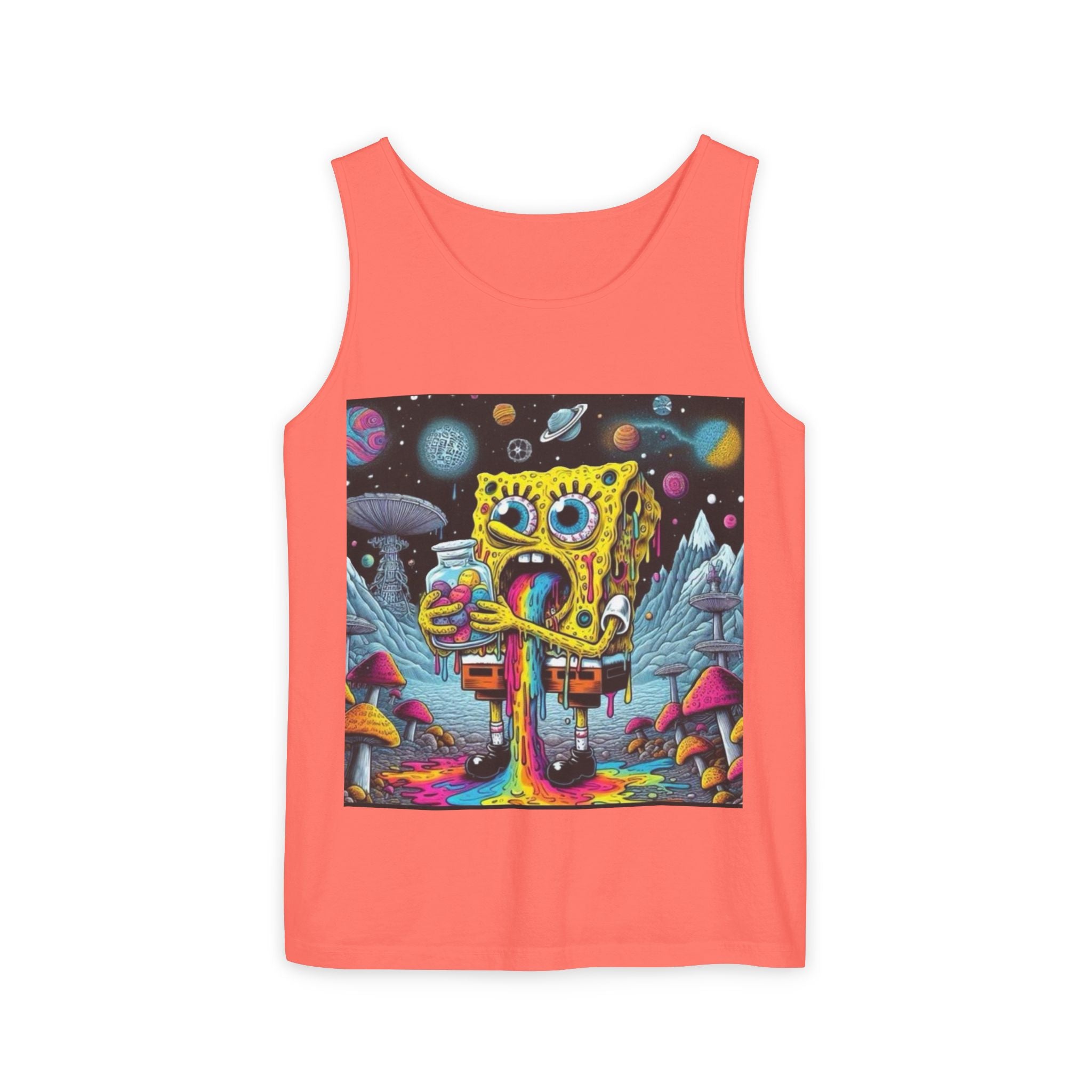 Colorful Spongebob Tank Top - Unisex Garment-Dyed Summer Wear