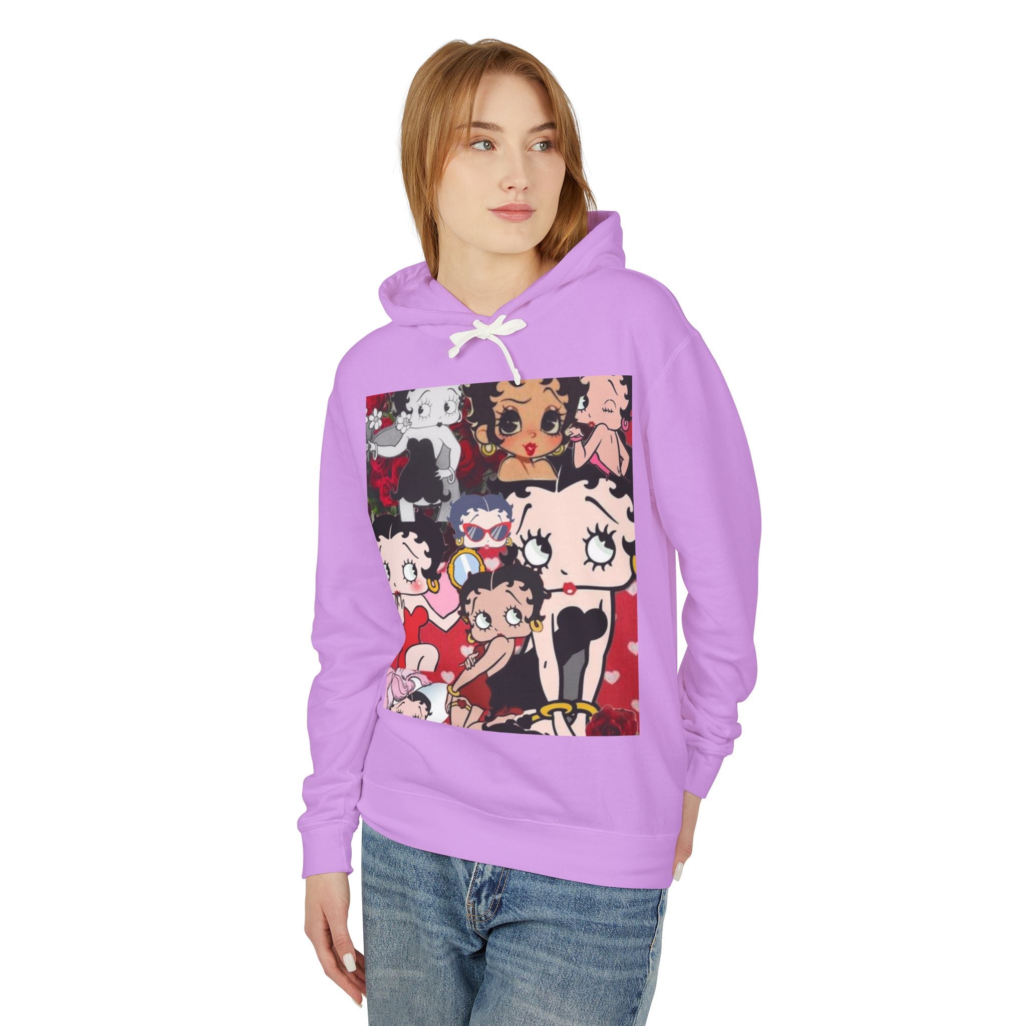 Cute Betty Boop Inspired Unisex Hoodie, Lightweight Hooded Sweatshirt for Women and Men, Gift for Friends, Cozy Fashion, Casual Wear, [...]