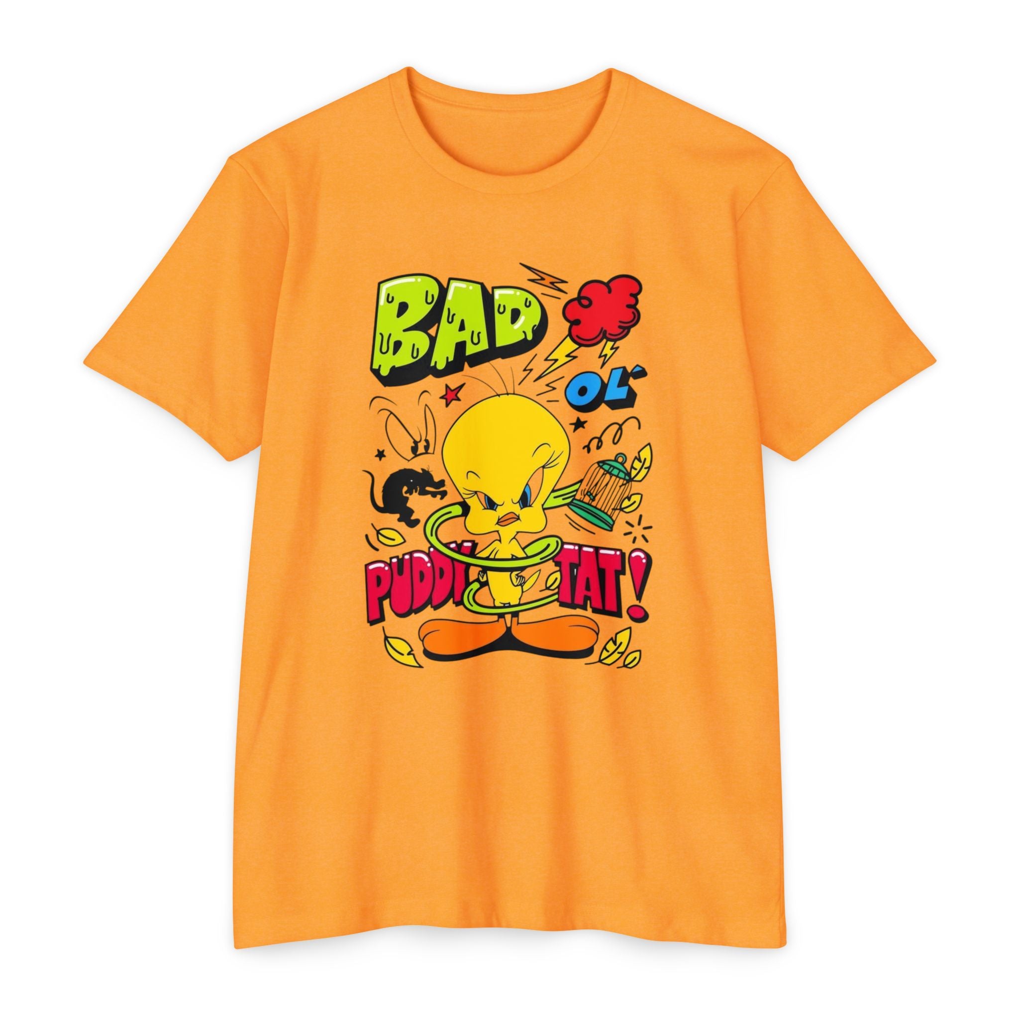Bad Ol' Puddy Tat T-shirt, Unisex Jersey Tee, Vintage Cartoon Top, Fun Graphic Tee, Quirky Gift for Fans, Retro Style Apparel