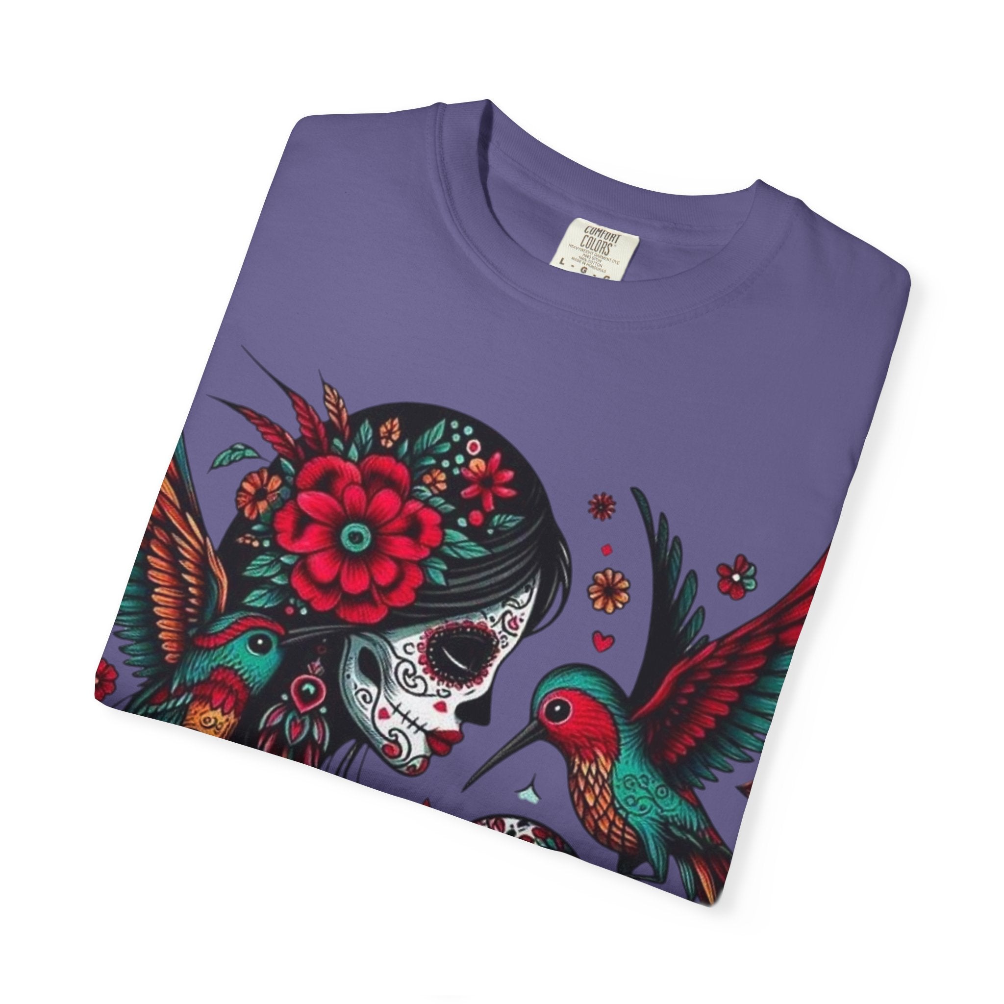 Sugar Skull Floral Unisex T-Shirt - Vibrant Day of the Dead Design