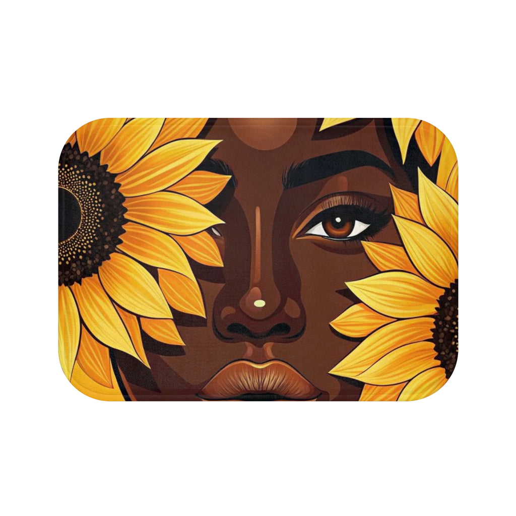 Sunflower Bath Mat - Boho Bathroom Decor, Floral Mat, Gift for Plant Lovers, Home Accent, Summer Vibes