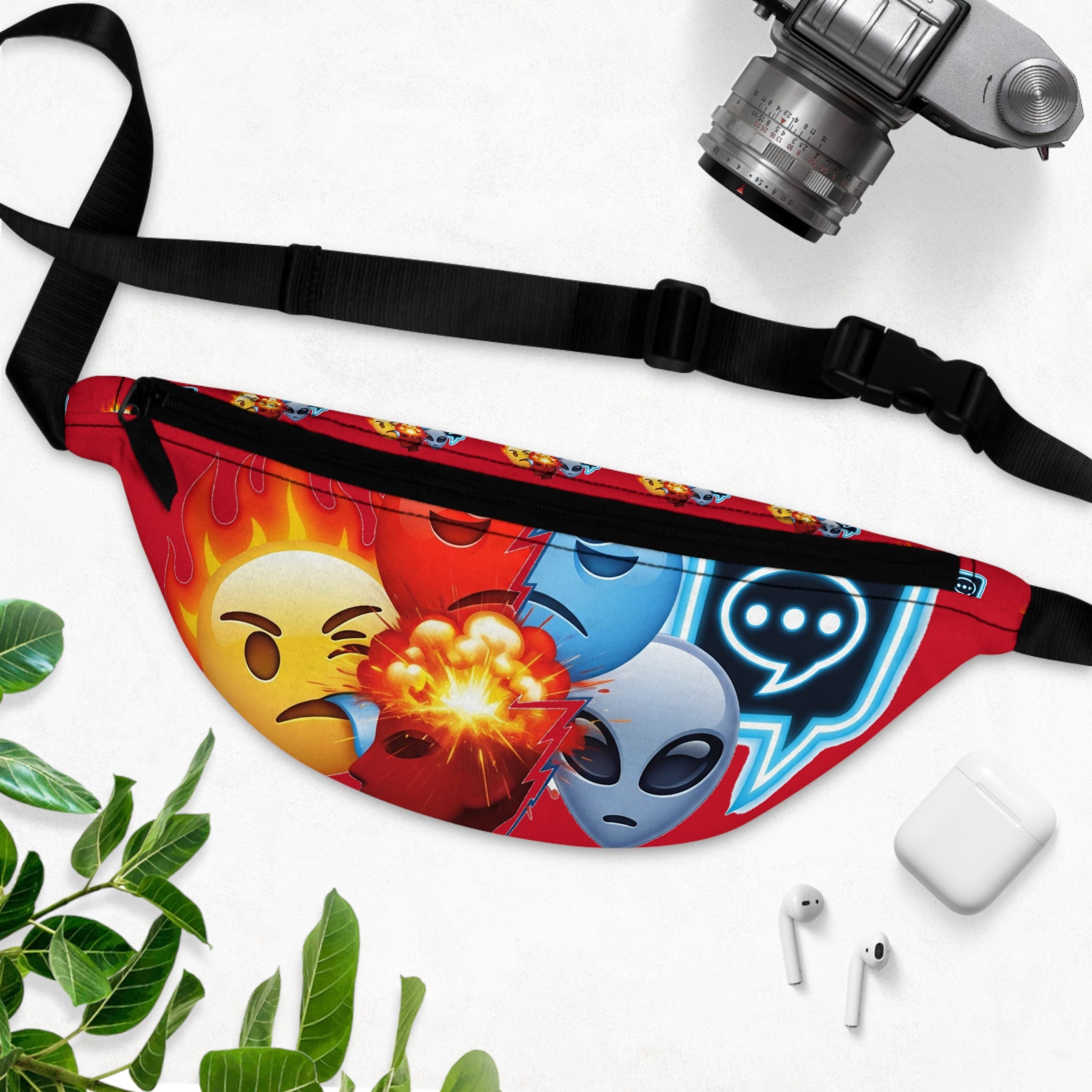 Vibrant Graphic Fanny Pack | Fun and Functional Bag for Festivals, Outdoor Adventures, and Everyday Use | Emoji Design Adventure Pack, [...]