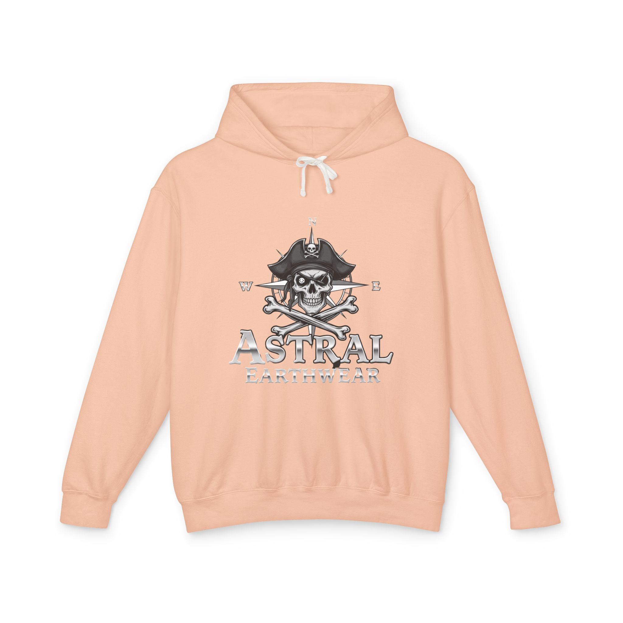 Pirate Skull Unisex Lightweight Hooded Sweatshirt, Casual Streetwear, Gift for Pirates, Summer Hoodie, Lightweight Layering