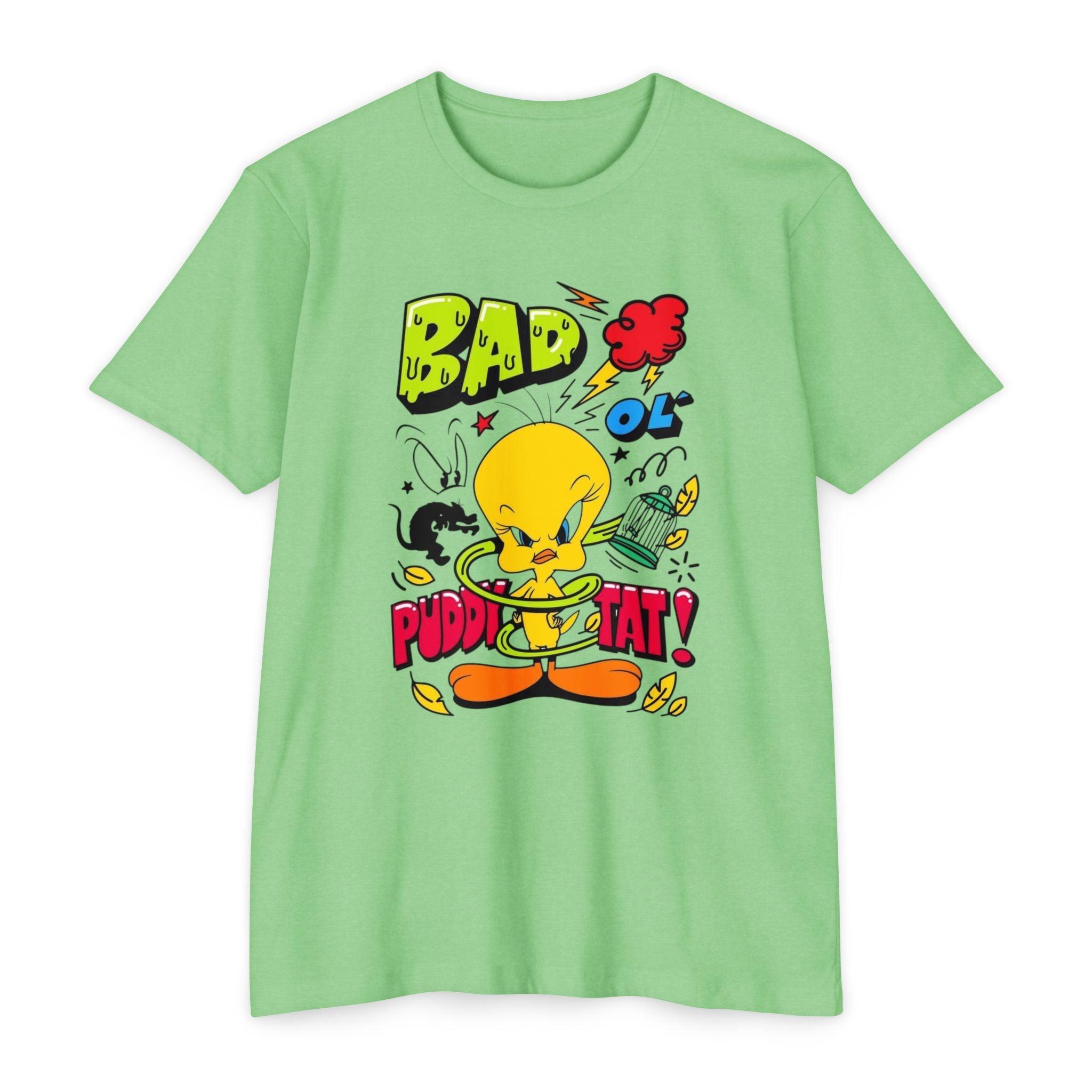 Bad Ol' Puddy Tat T-shirt, Unisex Jersey Tee, Vintage Cartoon Top, Fun Graphic Tee, Quirky Gift for Fans, Retro Style Apparel