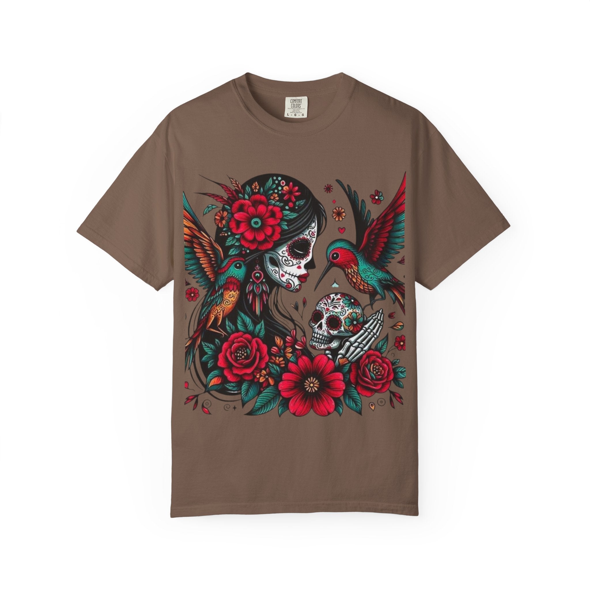 Sugar Skull Floral Unisex T-Shirt - Vibrant Day of the Dead Design