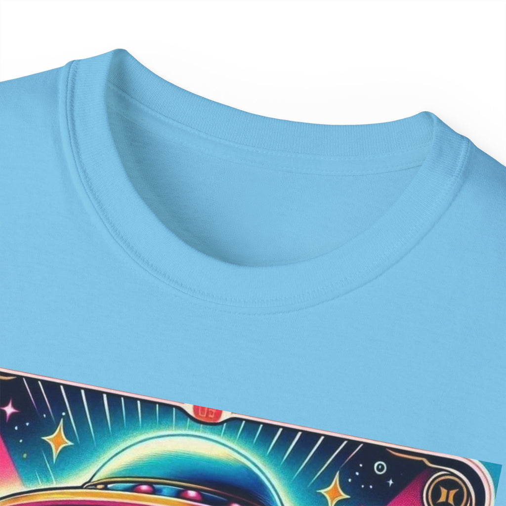 Colorful UFO Graphic Tee, Retro Alien Shirt, Unisex Cotton T-Shirt, Fun Casual Wear, Gifts for Space Lovers, Festival Top