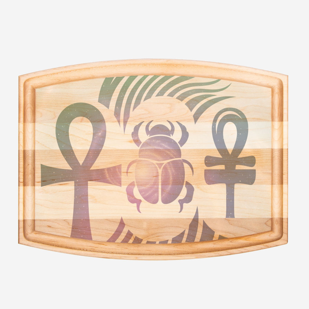 Arched Wood Cutting Board with Groove - 12" x 9"