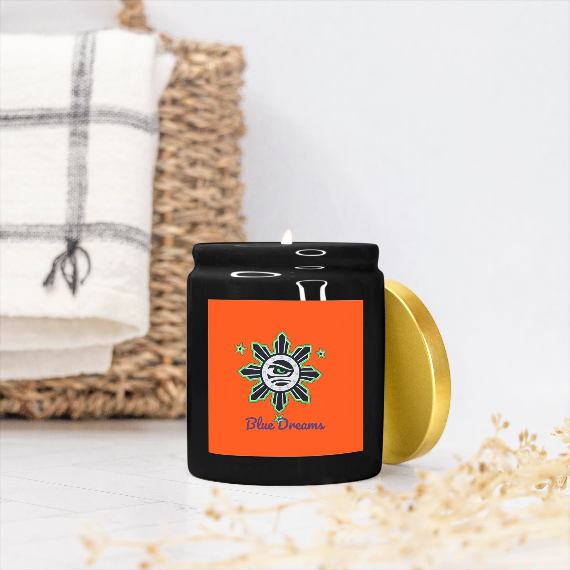 Candle Ceramic 8oz (Black)
