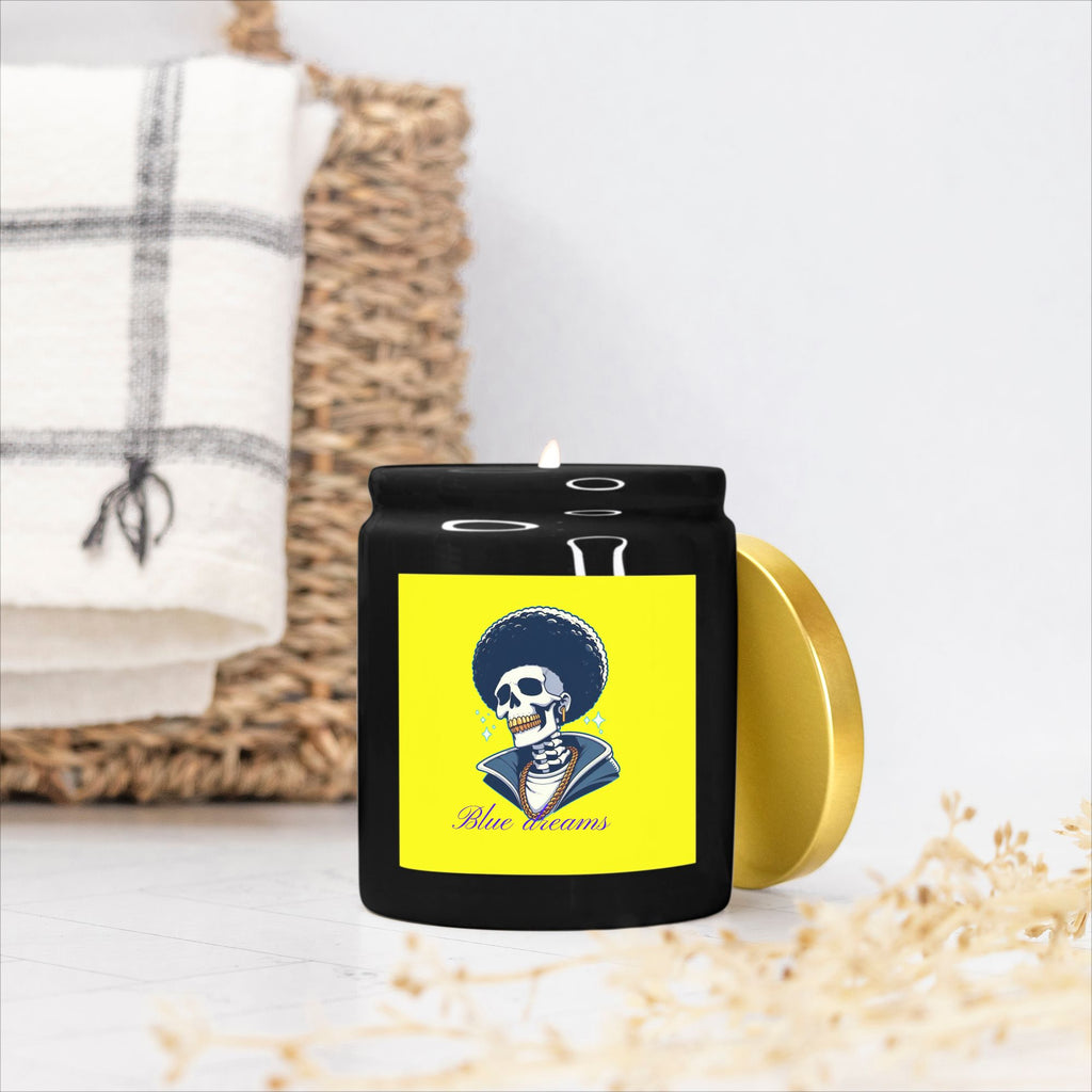 Candle Ceramic 8oz (Black)