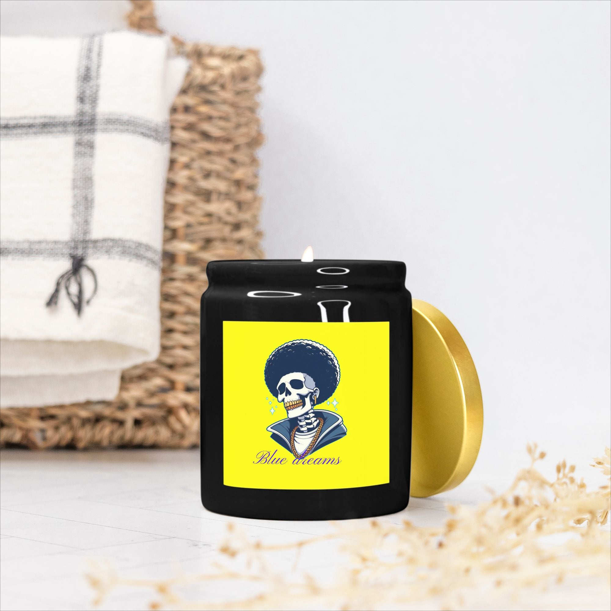 Candle Ceramic 8oz (Black)