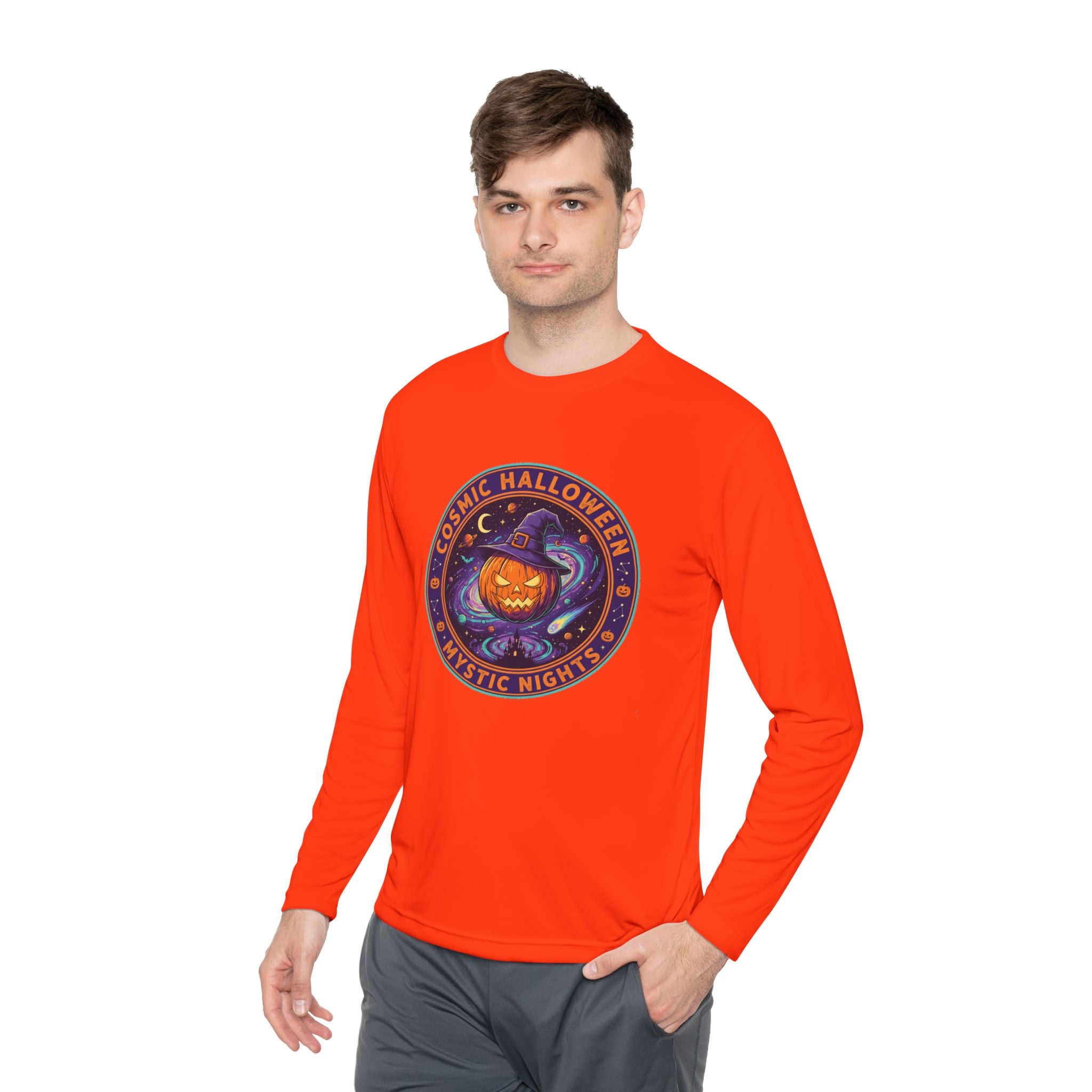 Cosmic Halloween Unisex Long Sleeve Tee, Halloween Shirt, Fall Fashion, Festival Outfit, Spooky Events, Seasonal Apparel, Gift Idea