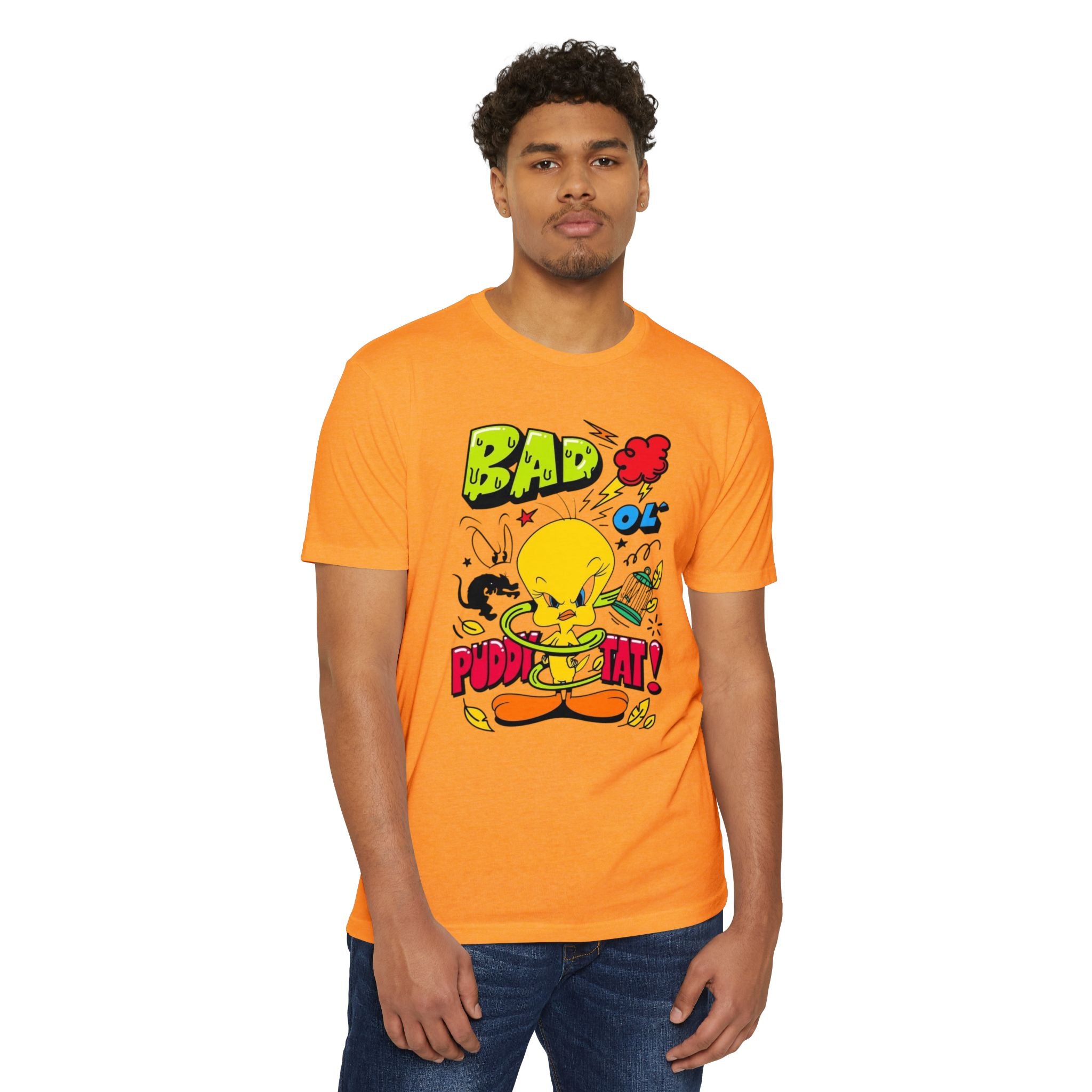 Bad Ol' Puddy Tat T-shirt, Unisex Jersey Tee, Vintage Cartoon Top, Fun Graphic Tee, Quirky Gift for Fans, Retro Style Apparel