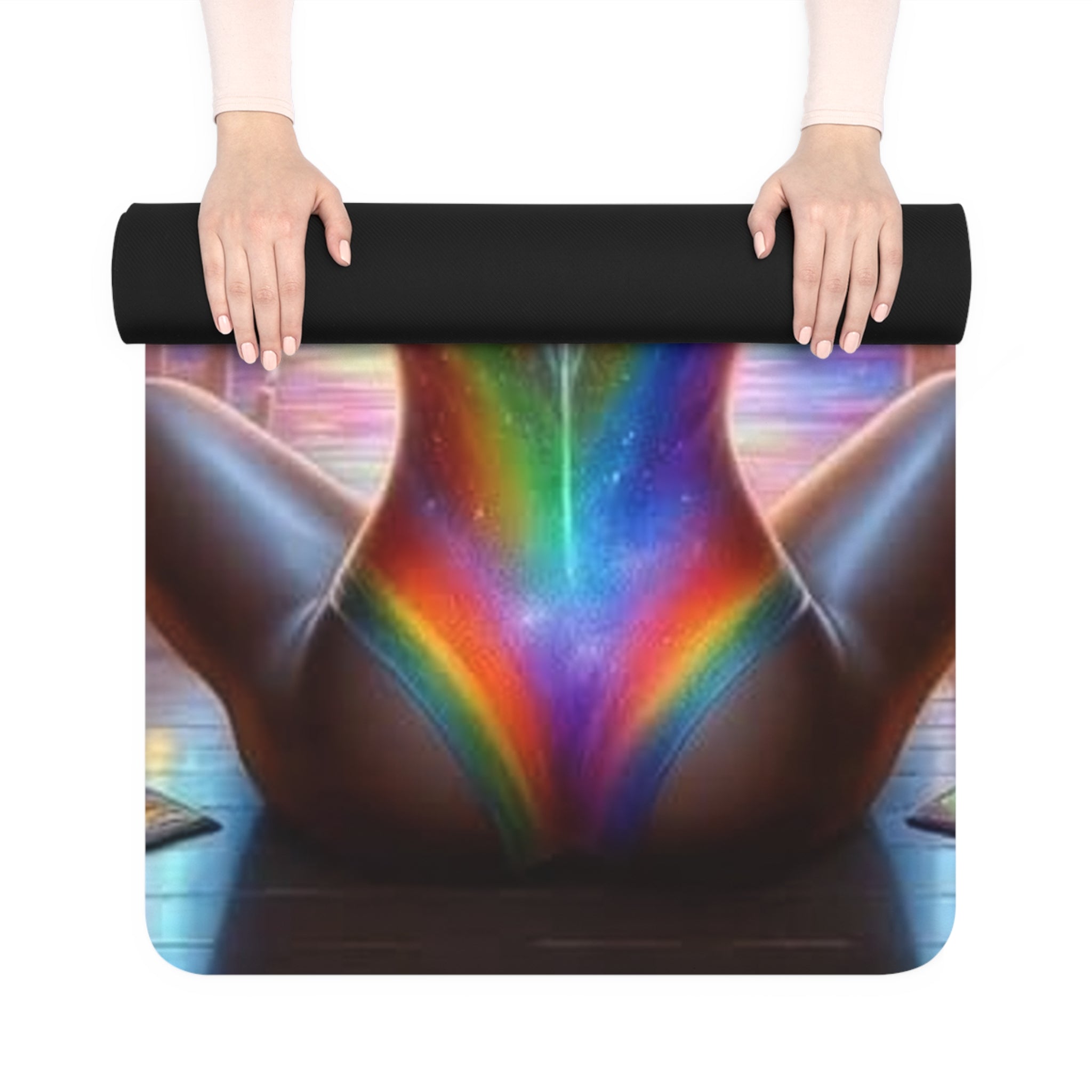 Rainbow Chakra Yoga Mat, Colorful Non-Slip Exercise Mat, Spiritual Meditation Mat, Yoga Gift for Her, Fitness Accessory