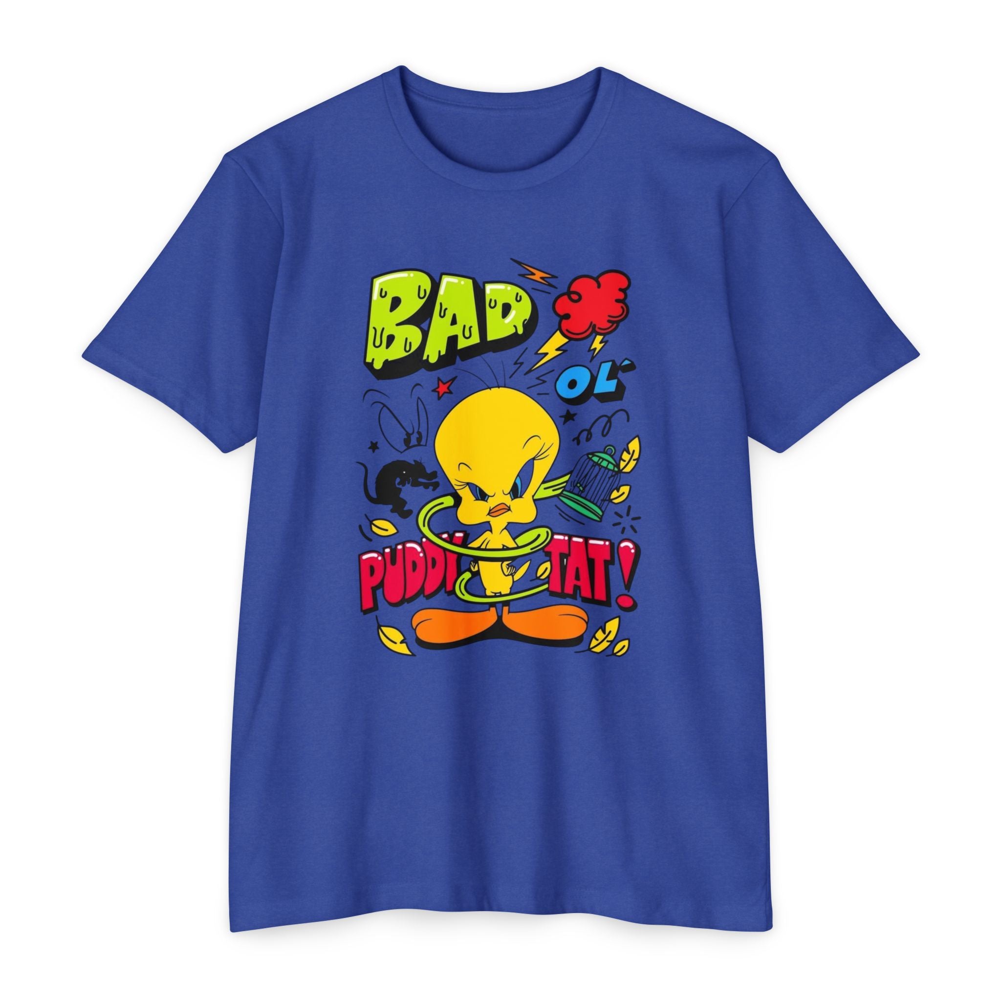 Bad Ol' Puddy Tat T-shirt, Unisex Jersey Tee, Vintage Cartoon Top, Fun Graphic Tee, Quirky Gift for Fans, Retro Style Apparel