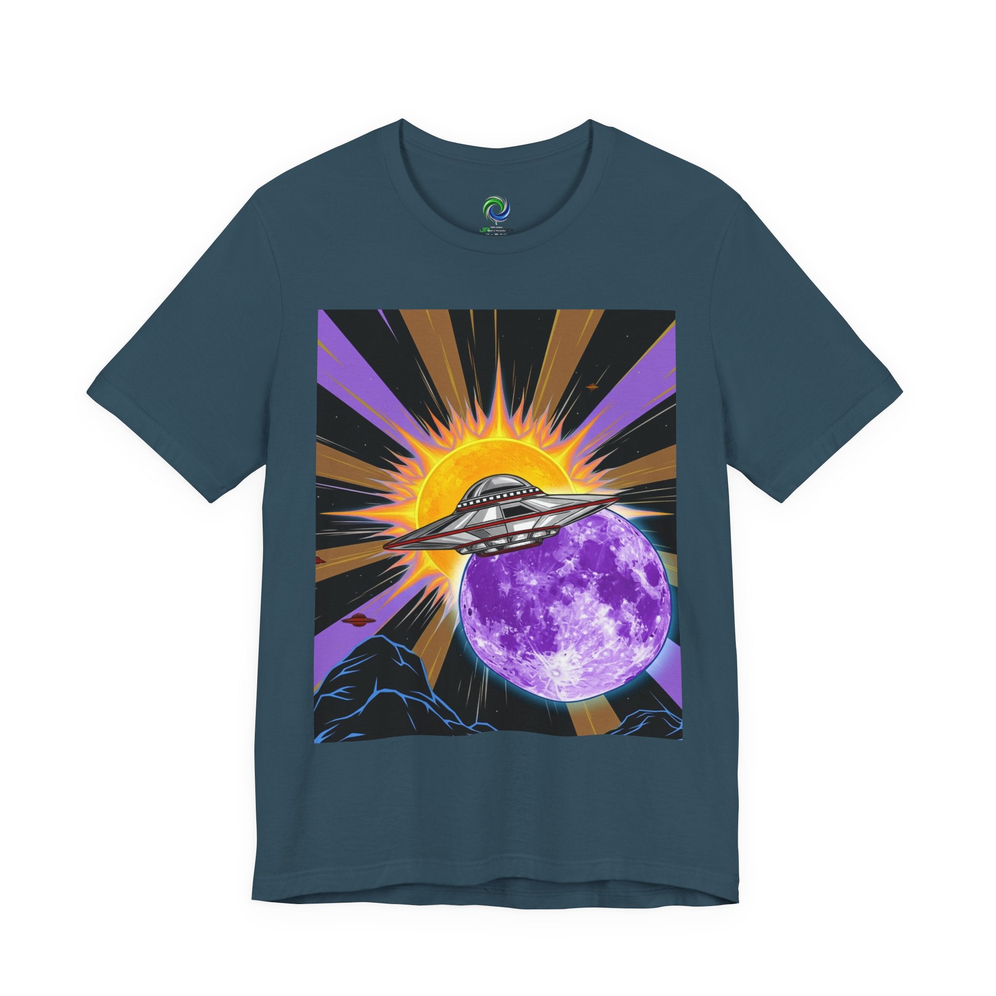 Cosmic UFO Tee for Space Lovers, Retro Graphic Tee, Unisex Planet Shirt, Alien Graphic Tee, Gift for Astronaut Fans