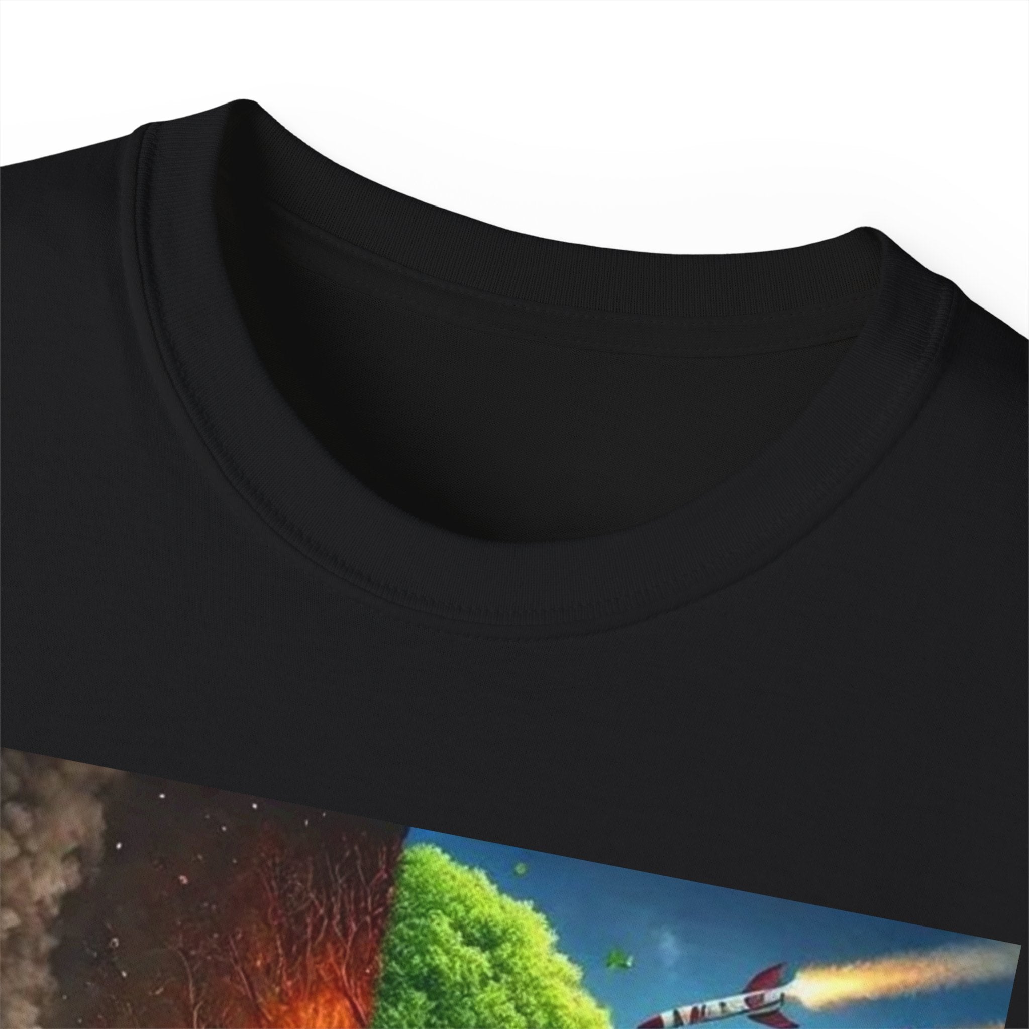 Eco-Conscious Graphic Tee - Nature vs. Pollution Art, Unisex T-Shirt for Environmental Awareness, Eco-Friendly Gift, Earth Day Apparel,