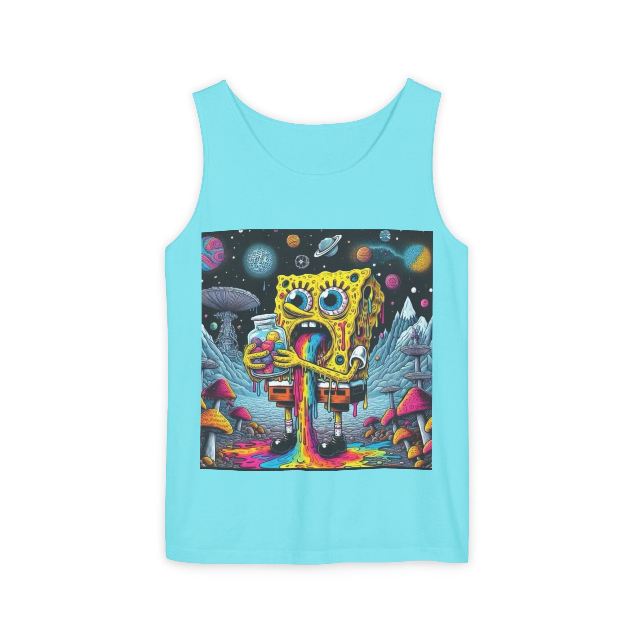 Colorful Spongebob Tank Top - Unisex Garment-Dyed Summer Wear