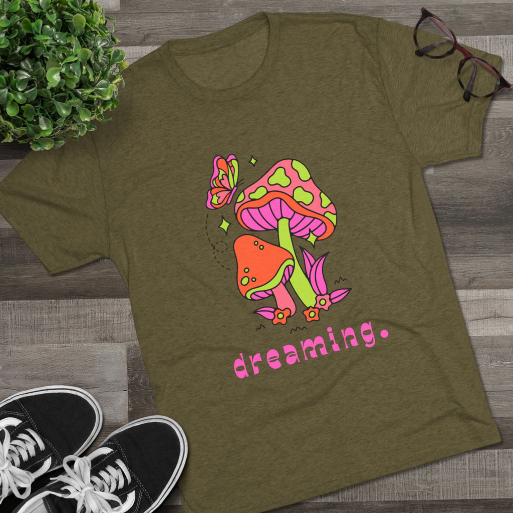 Dreamy Mushroom Unisex Tee, Cute Graphic Tee, Gifts for Dreamers, Casual Wear, Nature Lover's Apparel, Festival T-Shirt