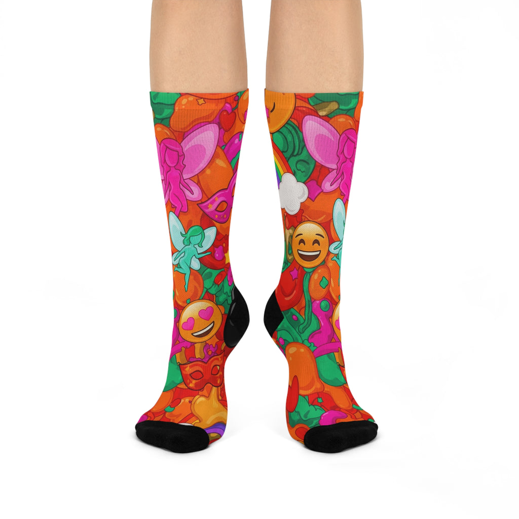 Colorful Emoji Cushioned Crew Socks | Fun Gift for Teens, Cozy Everyday Wear, Festive Party Socks, Unique Stocking Stuffer, Expression [...]