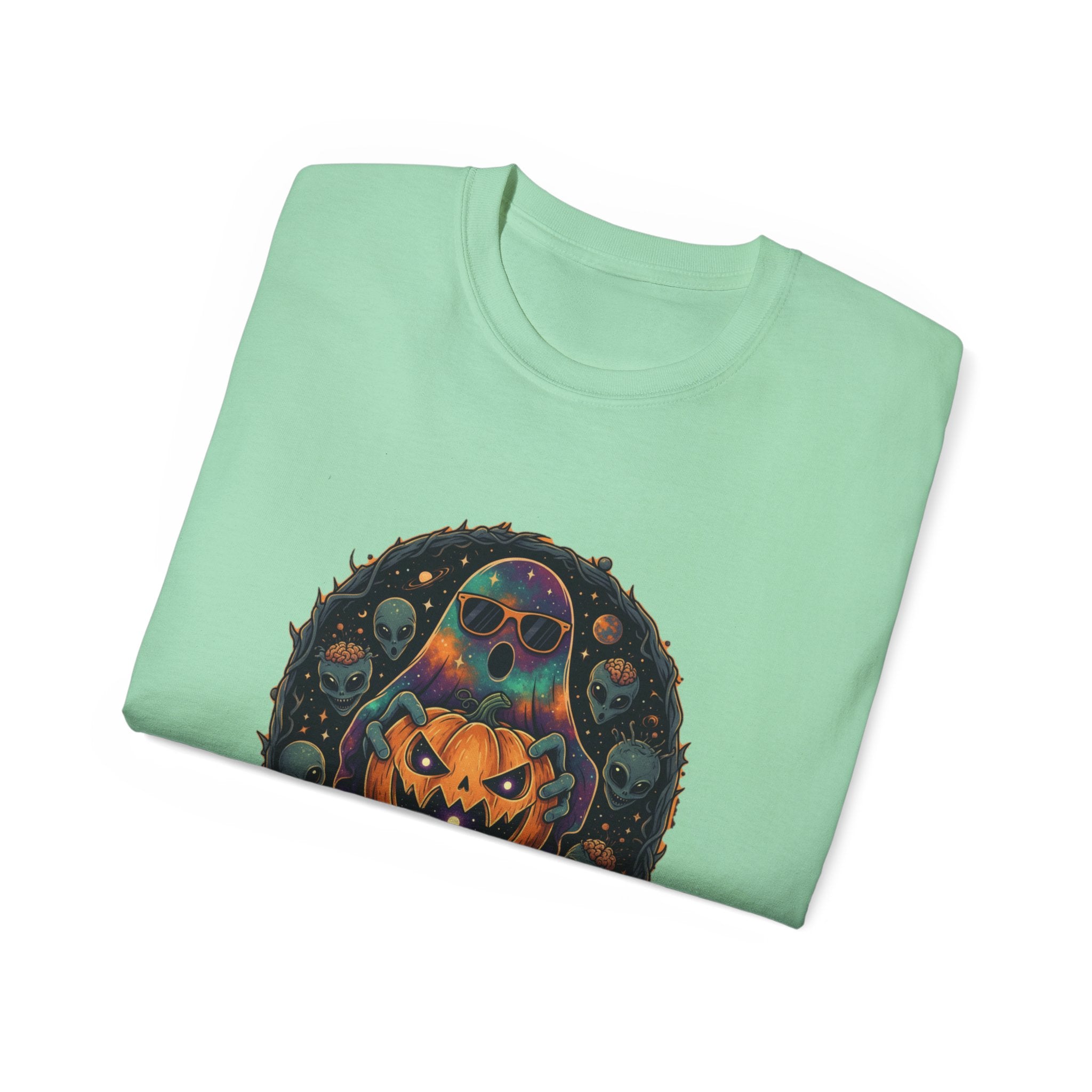 Astral Earthwear Pumpkin Graphic Unisex Tee, Halloween Shirt, Fall Outfit, Casual Wear, Spooky T-Shirt, Unique Gift Idea