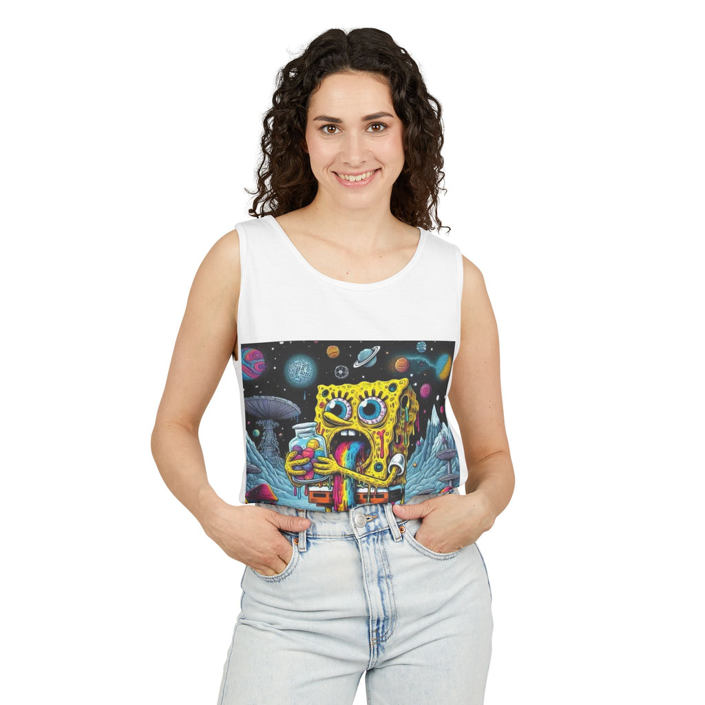 Colorful Spongebob Tank Top - Unisex Garment-Dyed Summer Wear