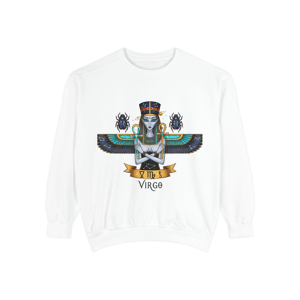 Virgo Goddess Sweatshirt | Unisex Garment-Dyed Hoodie for Astrology Lovers, Cozy Fall Wear, Birthday Gift, Spiritual Apparel