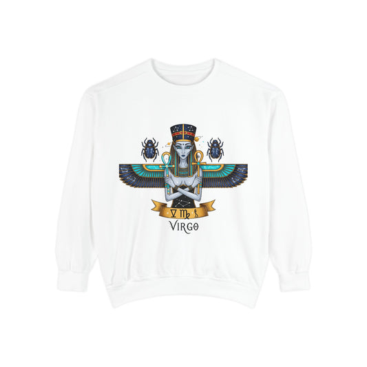 Virgo Goddess Sweatshirt | Unisex Garment-Dyed Hoodie for Astrology Lovers, Cozy Fall Wear, Birthday Gift, Spiritual Apparel