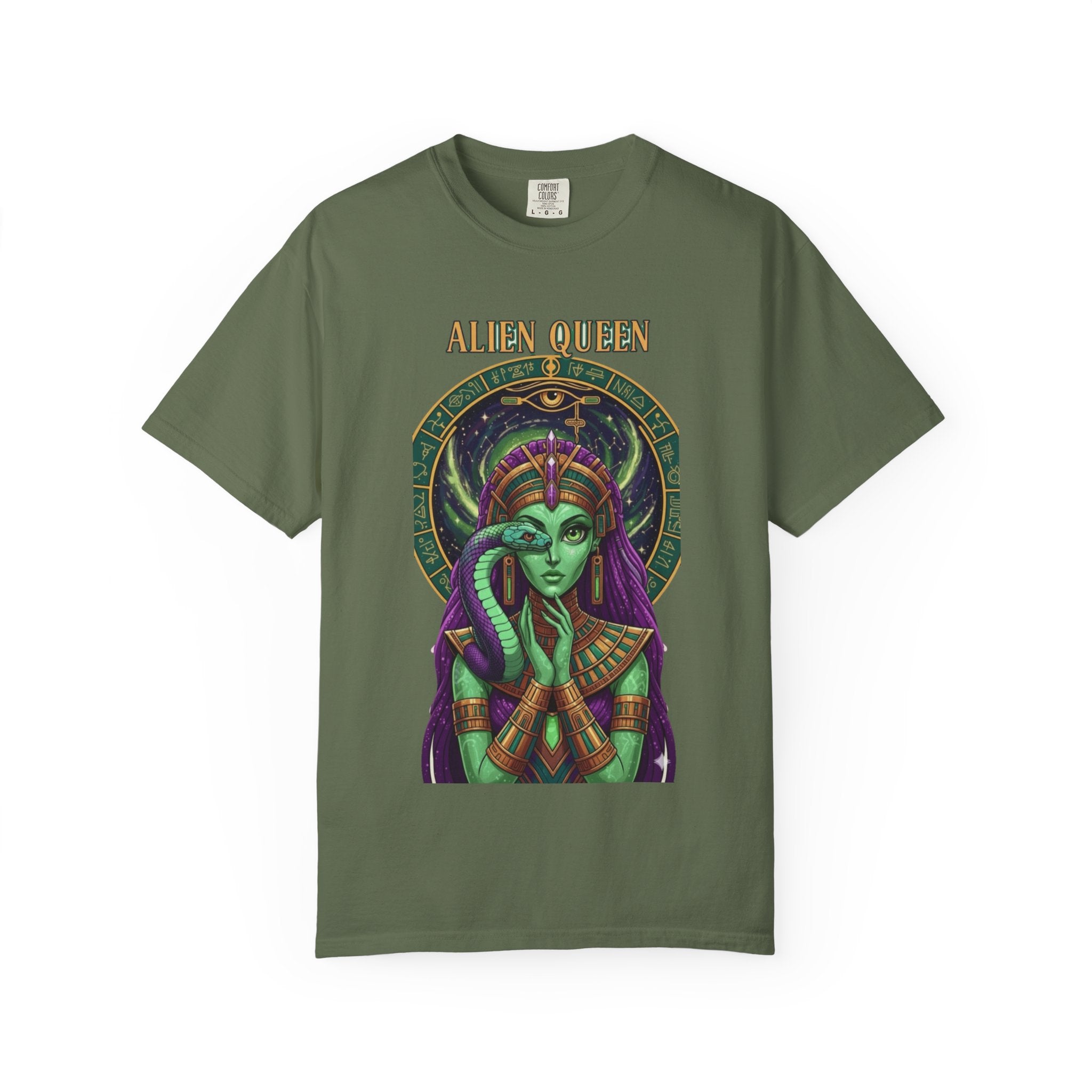 Alien Queen T-Shirt, Unisex Graphic Tee, Vintage-Style Apparel, Space-Themed Gift, Cool Casual Wear, Festival Fashion, Unique Gift Idea