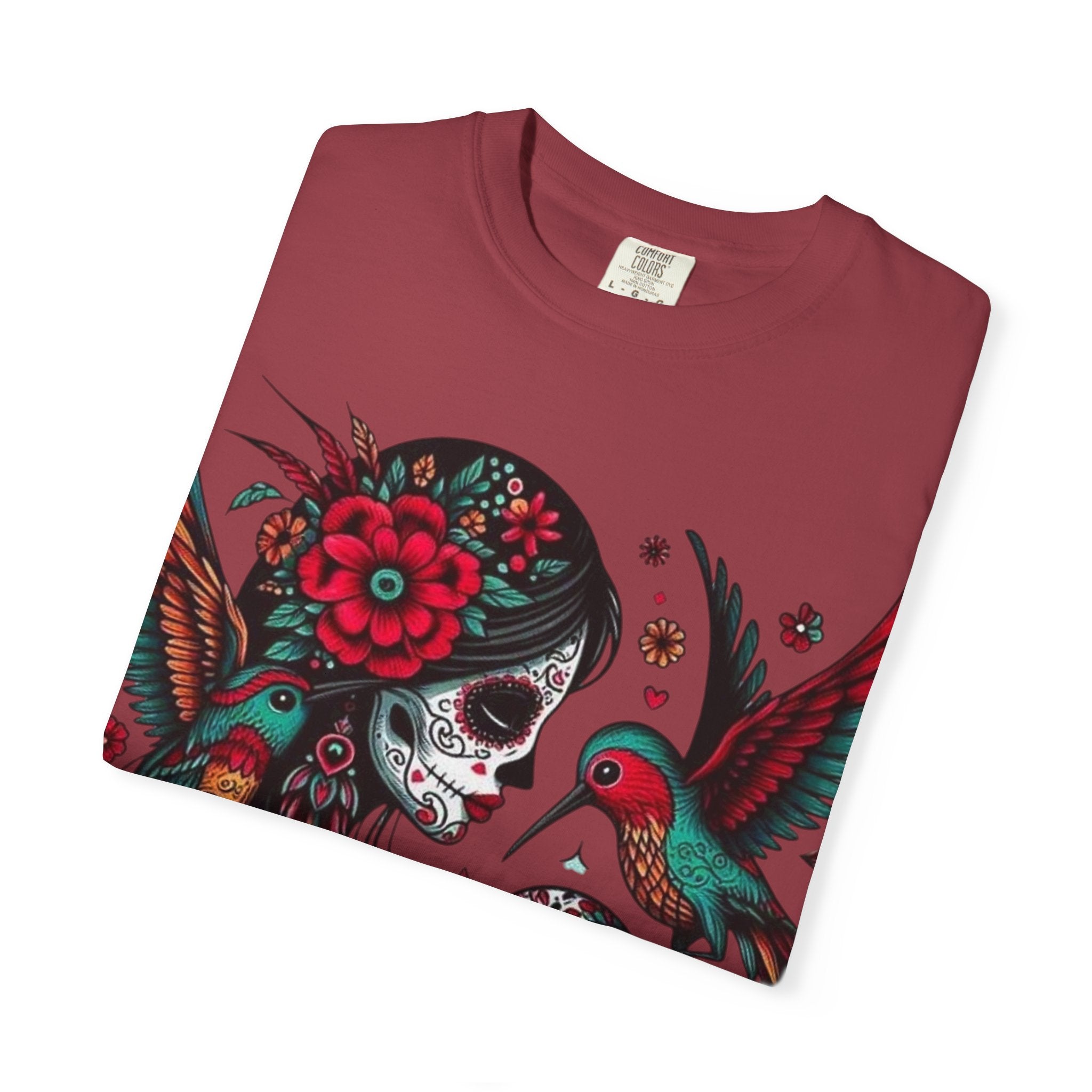 Sugar Skull Floral Unisex T-Shirt - Vibrant Day of the Dead Design