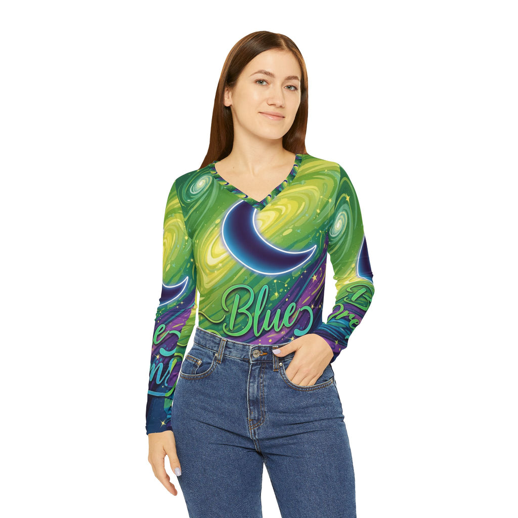 Women's Long Sleeve V-neck Shirt (AOP)