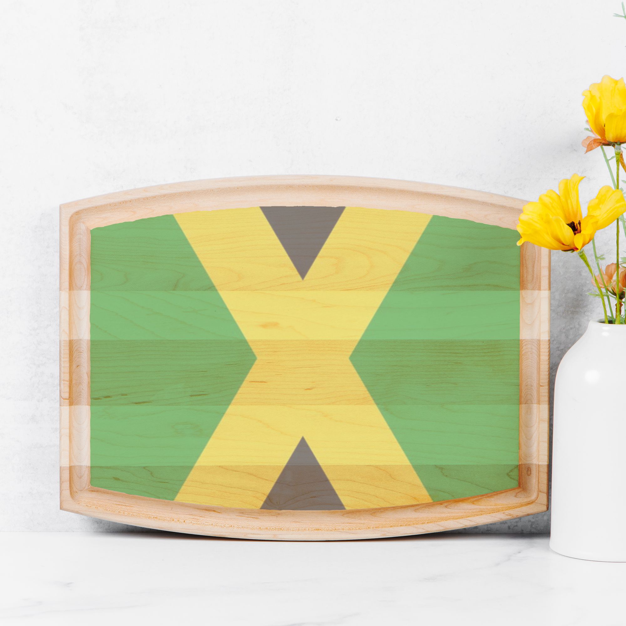 Arched Wood Cutting Board with Groove - 12" x 9"