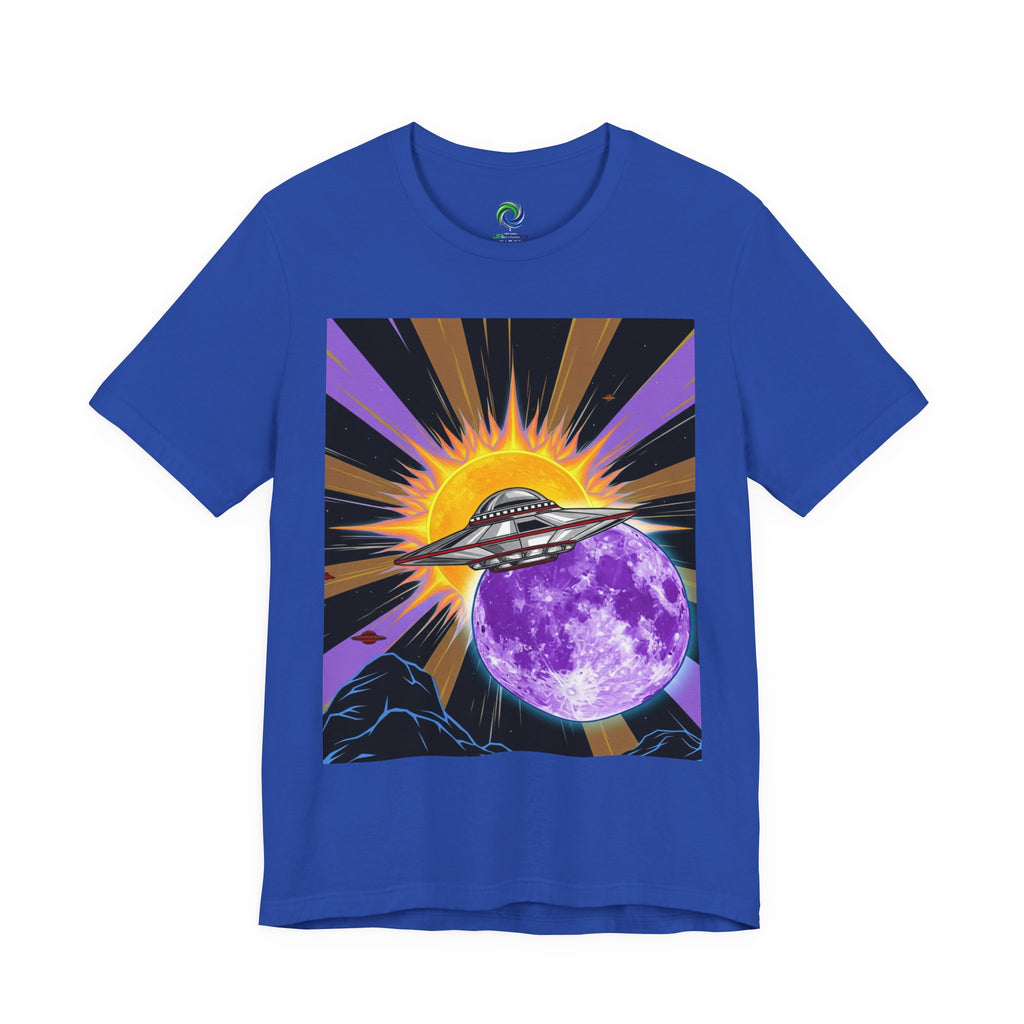 Cosmic UFO Tee for Space Lovers, Retro Graphic Tee, Unisex Planet Shirt, Alien Graphic Tee, Gift for Astronaut Fans