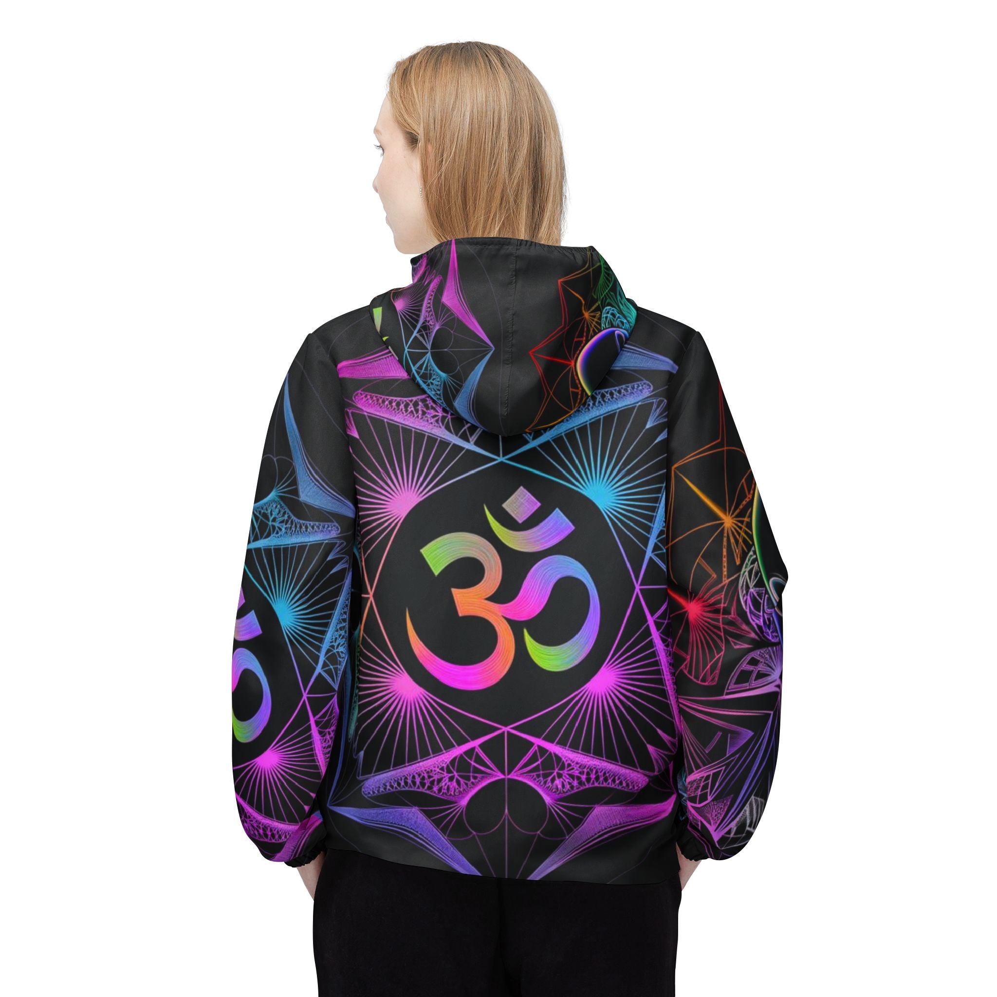 Mystical Alien Windbreaker Jacket, Bohemian Style Athleticwear, Festival Gear, Unique Streetwear, Spiritual Gifts for Him & Her