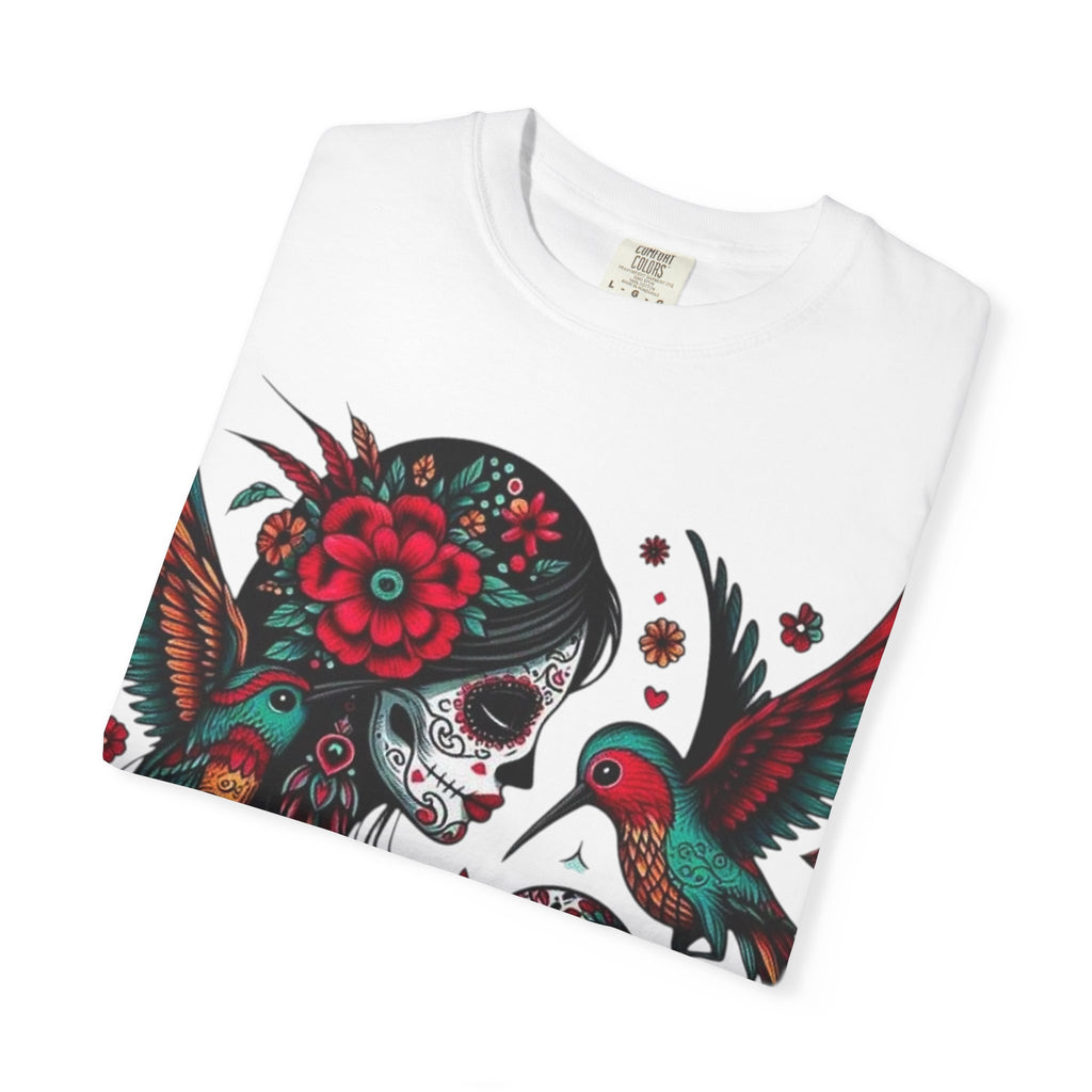 Sugar Skull Floral Unisex T-Shirt - Vibrant Day of the Dead Design