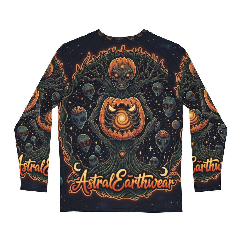 Astral Pumpkin Spirit Long Sleeve Shirt, Unique Graphic Tee, Fall Fashion, Halloween Apparel, Bohemian Style