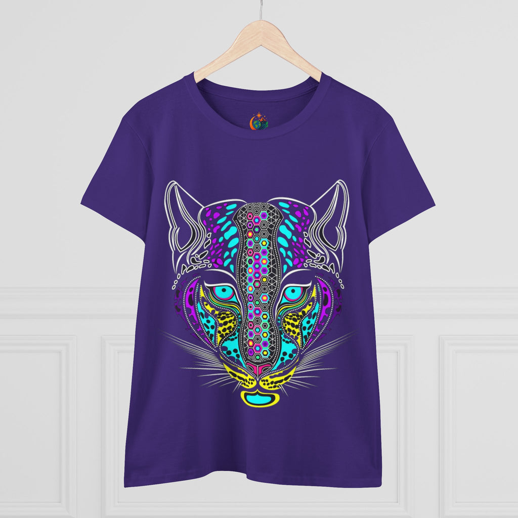 Colorful Tiger Print Women's Cotton Tee, Animal Lover Gift, Casual Wear, Boho Style, Unique Graphic Shirt