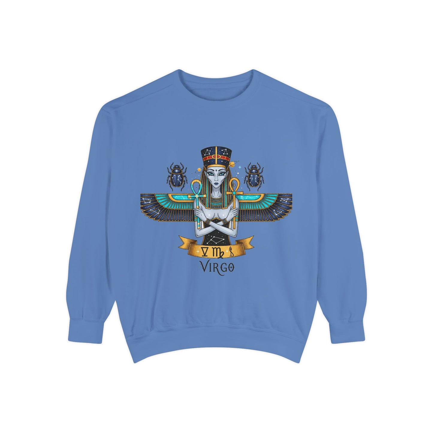 Virgo Goddess Sweatshirt | Unisex Garment-Dyed Hoodie for Astrology Lovers, Cozy Fall Wear, Birthday Gift, Spiritual Apparel