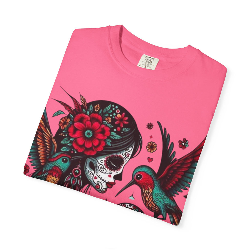 Sugar Skull Floral Unisex T-Shirt - Vibrant Day of the Dead Design