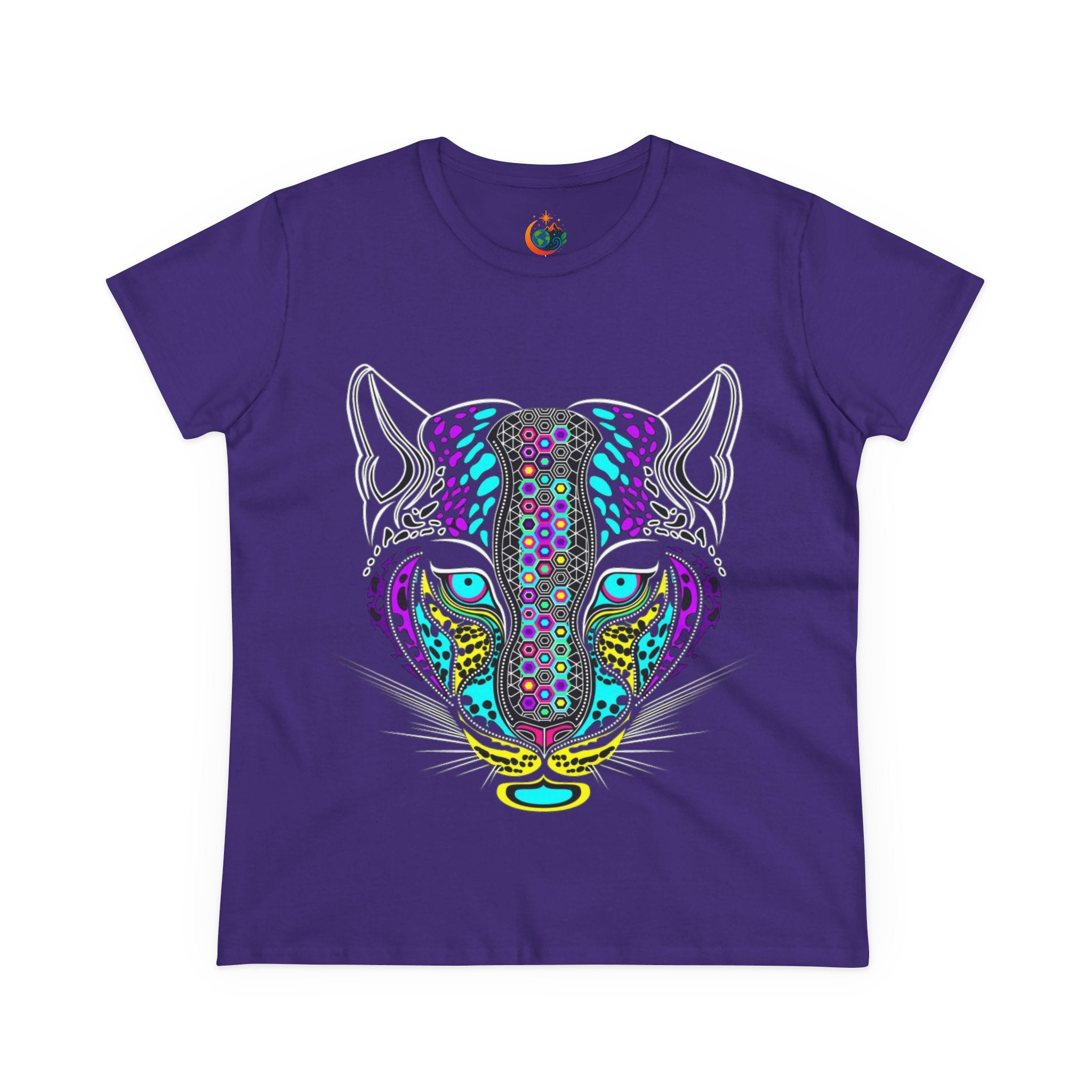 Colorful Tiger Print Women's Cotton Tee, Animal Lover Gift, Casual Wear, Boho Style, Unique Graphic Shirt