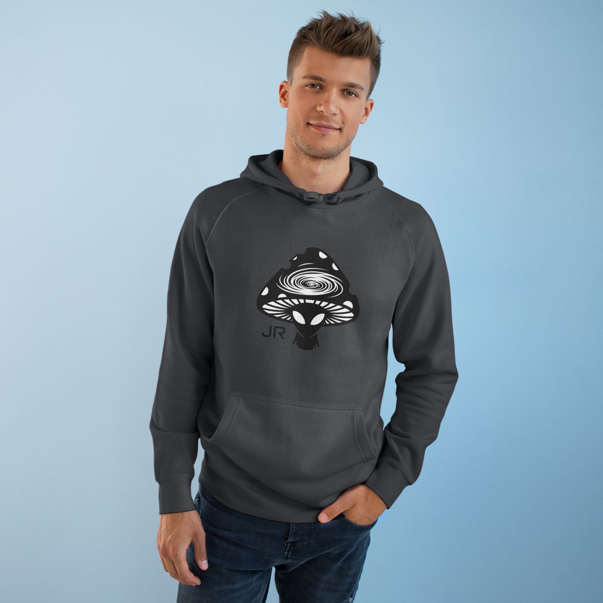Cosmic Mushroom Unisex Hoodie, Planetary Vibes Sweatshirt, Psychedelic Gift for Nature Lovers, Unique Apparel for Festivals