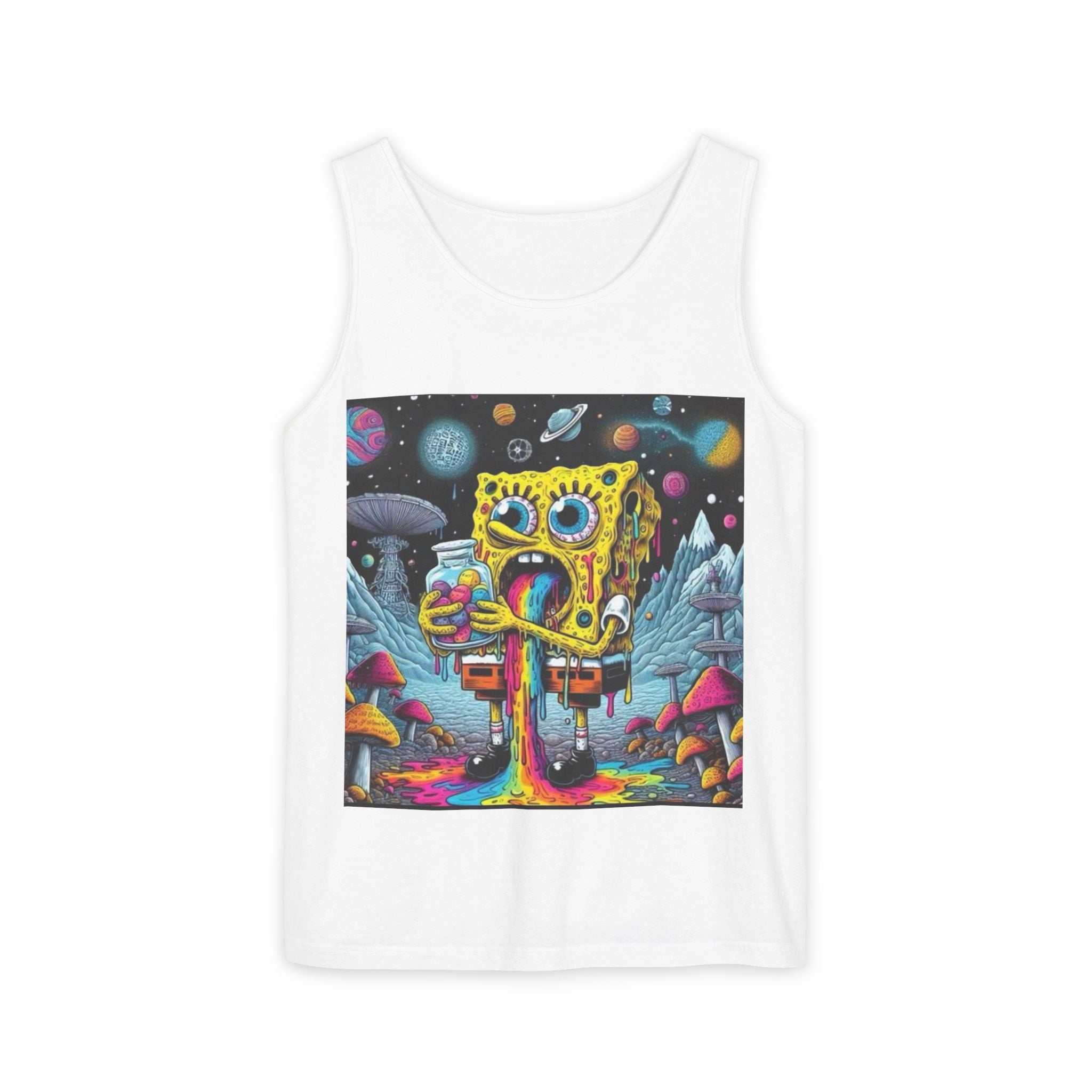 Colorful Spongebob Tank Top - Unisex Garment-Dyed Summer Wear