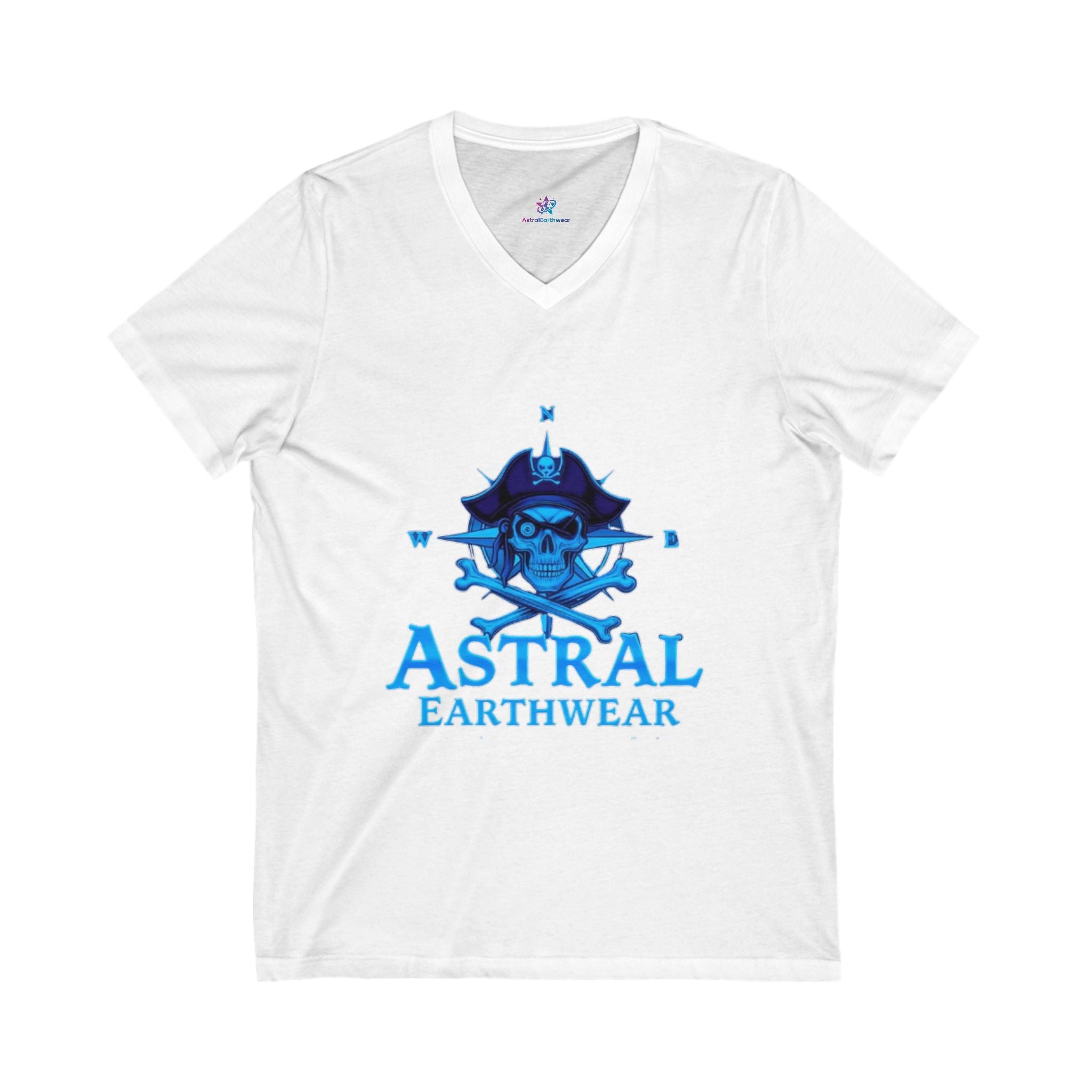 Astral Earthwear V-Neck Tee, Casual Graphic T-Shirt, Unisex Summer Top, Adventure Shirt, Gift for Nature Lovers